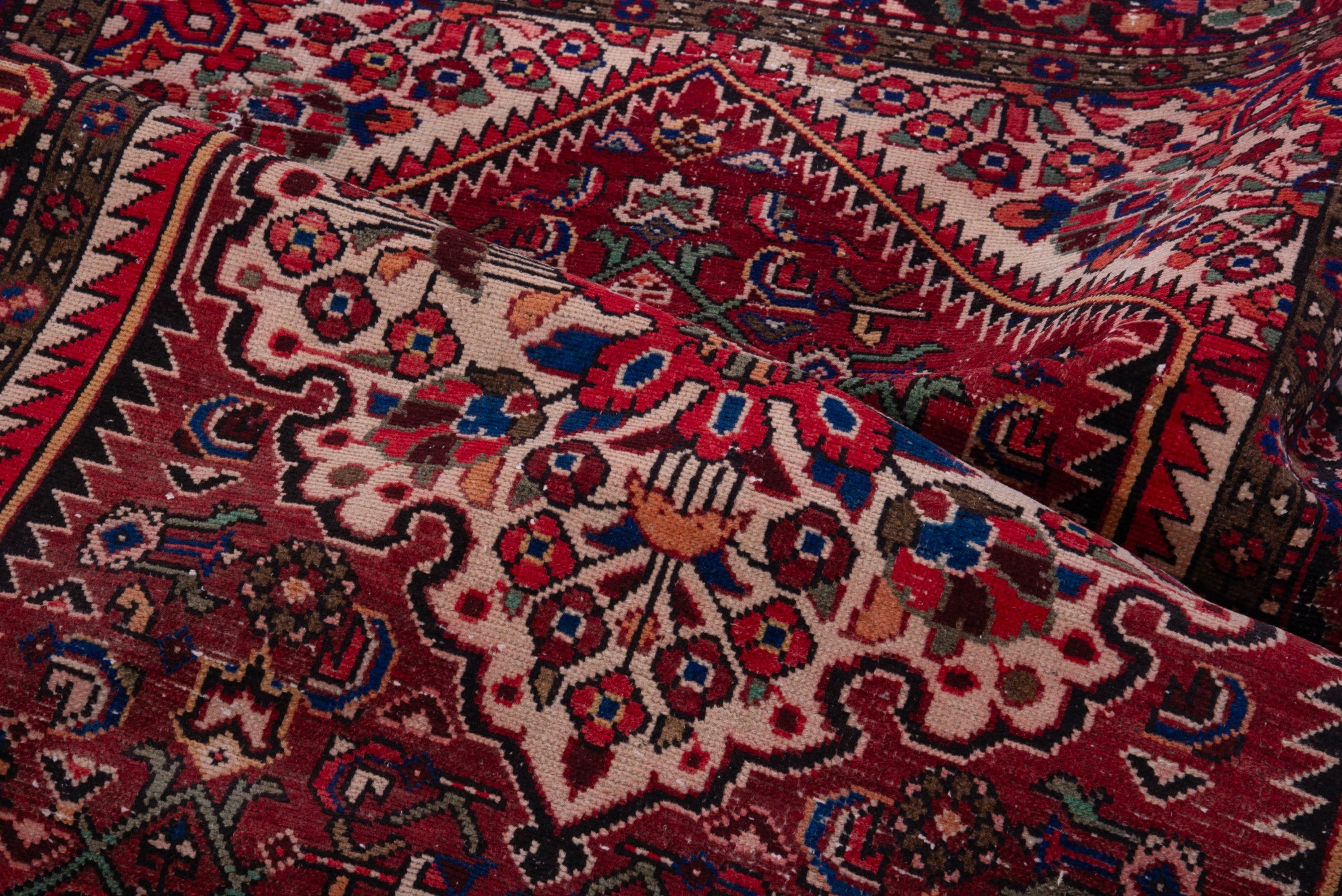 Persian Hamedan area rug in deep red and burgundy, view 17 of 18