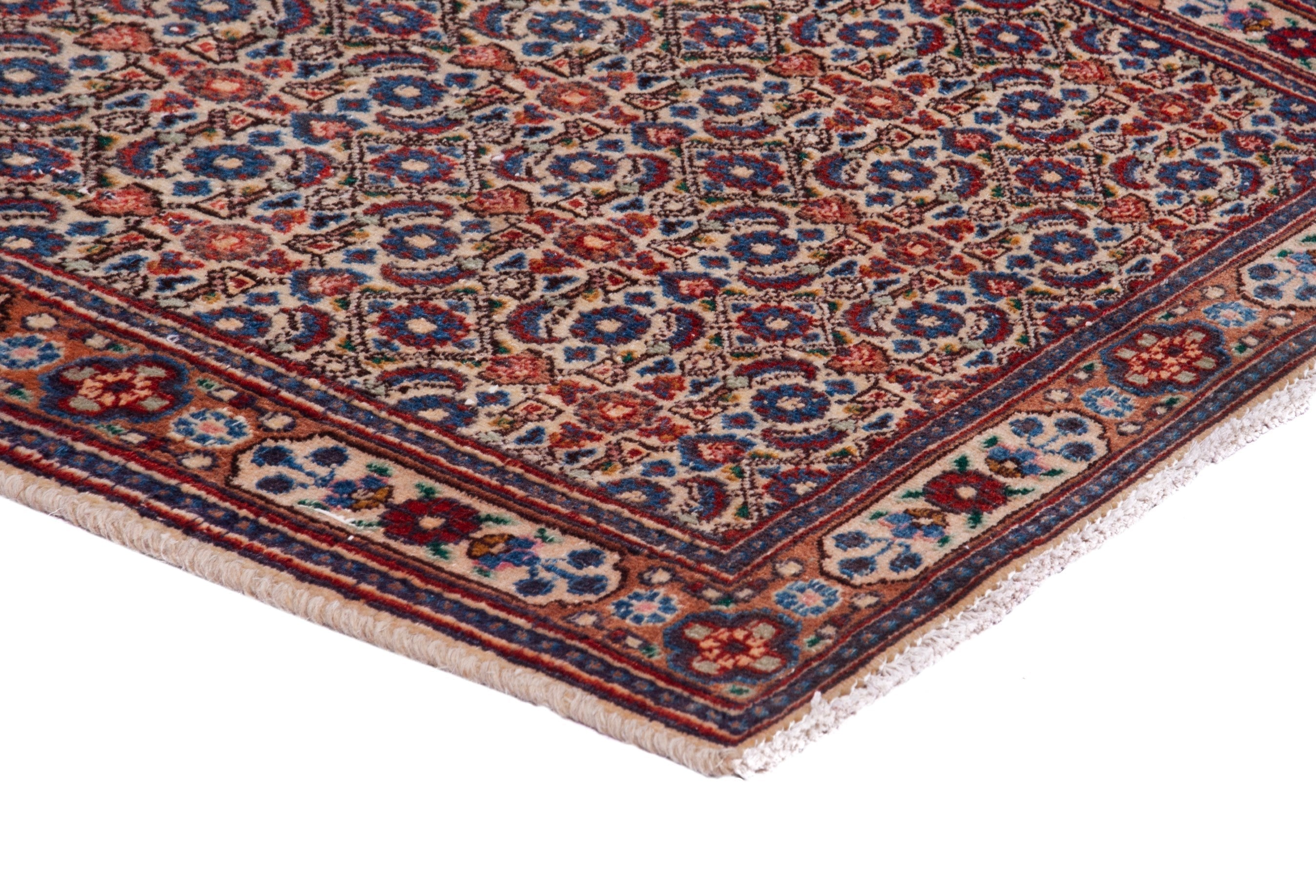Persian Birjand runner rug in terracotta and cream, view 4 of 18