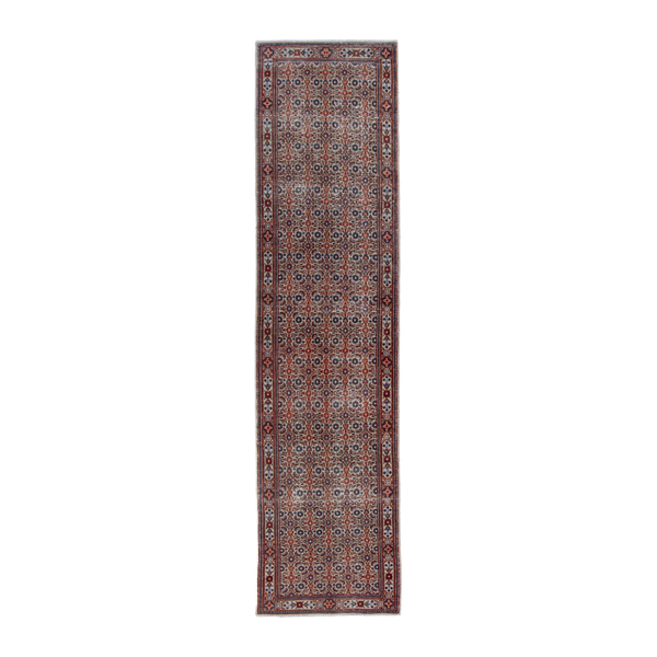 Persian Birjand runner rug in terracotta and cream, 2'6" x 10'6"