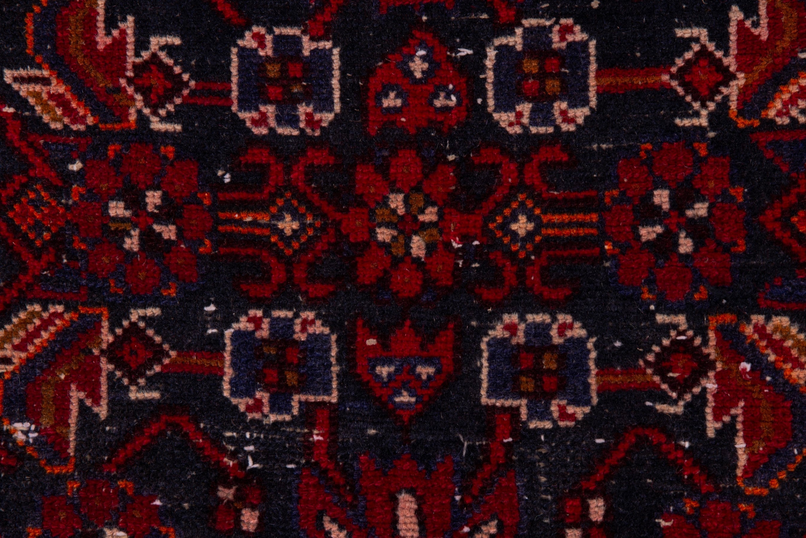 Persian Hamedan runner rug in deep red and muted pink, view 10 of 18