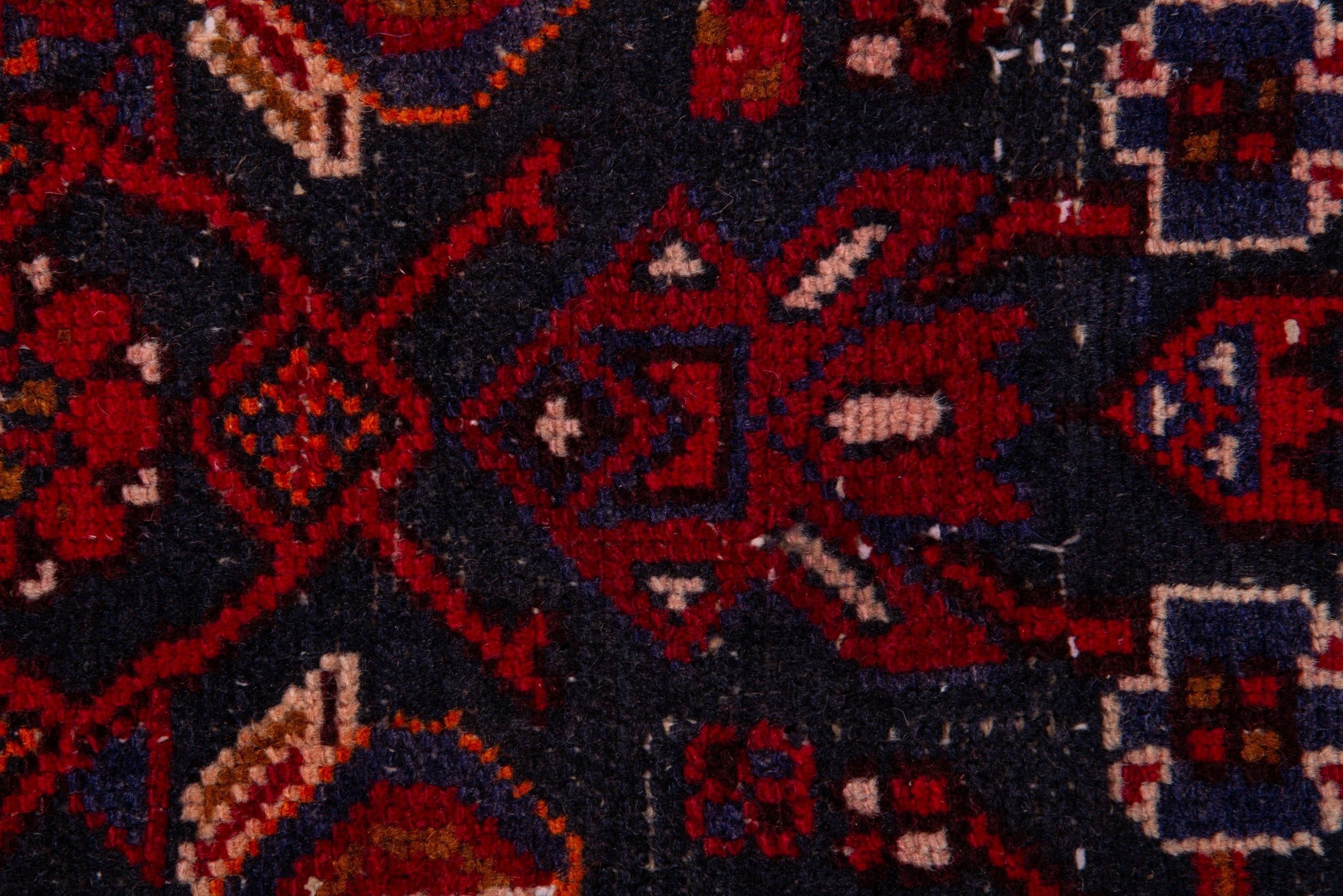Persian Hamedan runner rug in deep red and muted pink, view 11 of 18