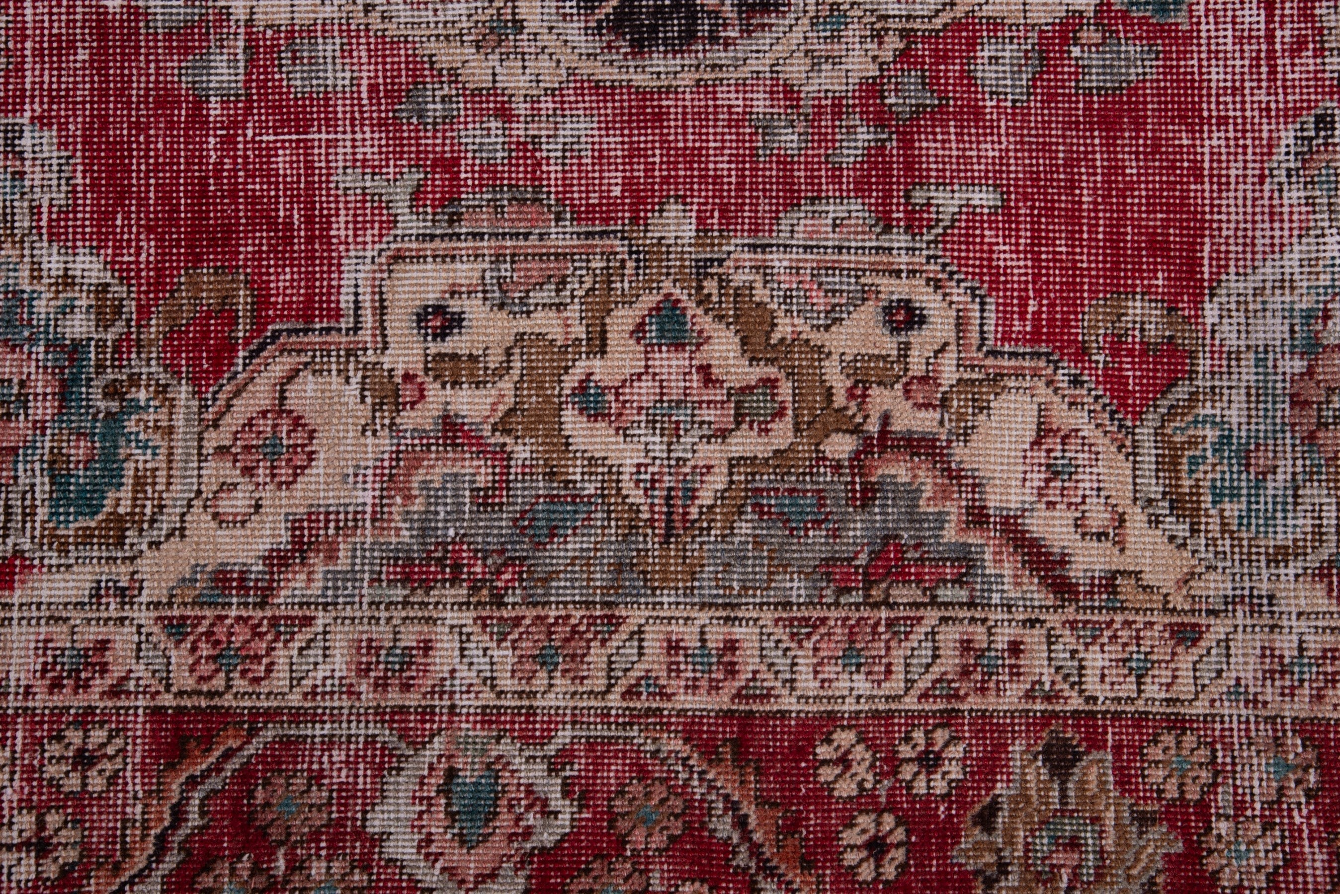 Persian Tabriz accent rug in faded red and greige, view 10 of 17