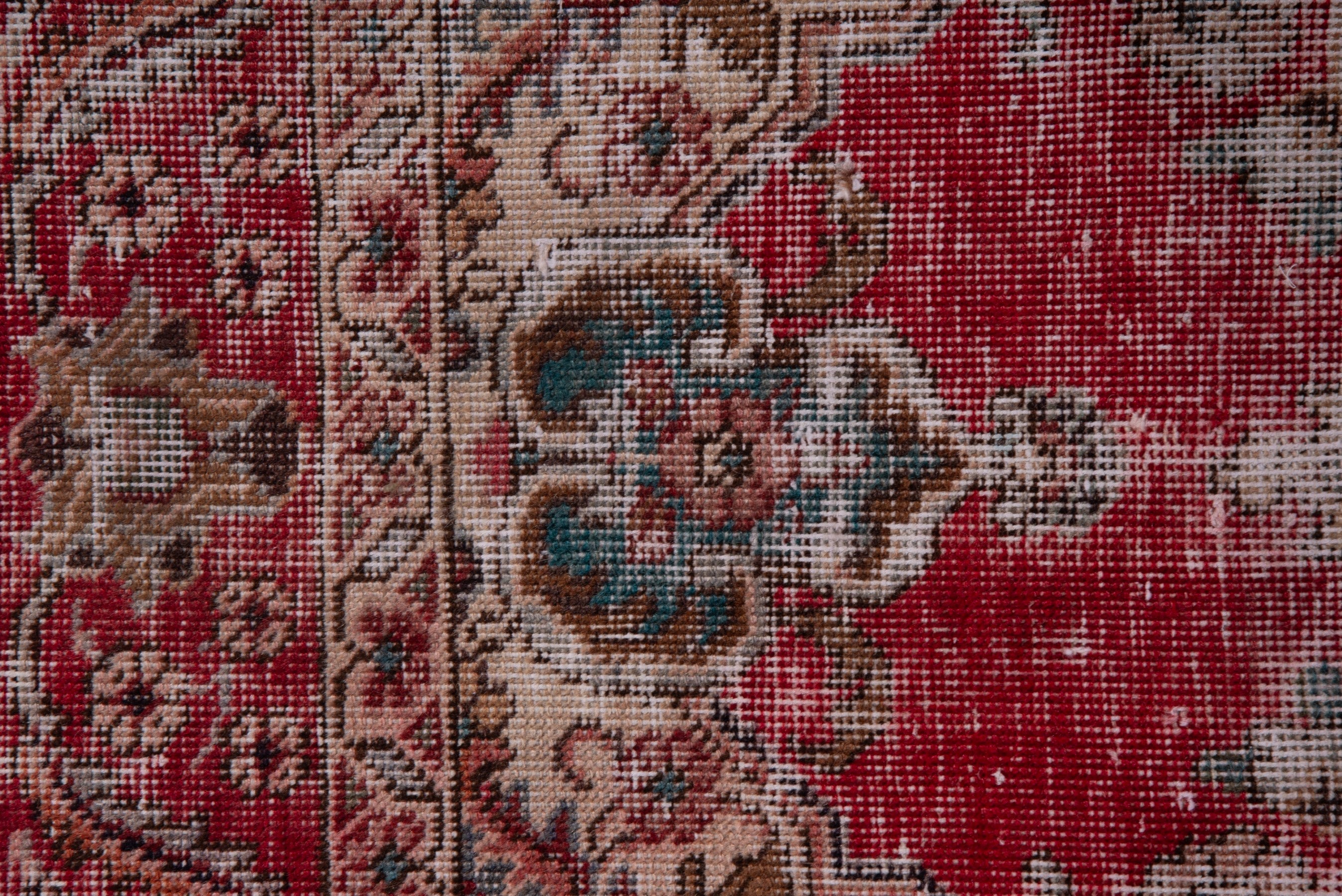 Persian Tabriz accent rug in faded red and greige, view 11 of 17
