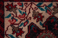 Persian Baluch accent rug in dark brown and deep red, view 9 of 17