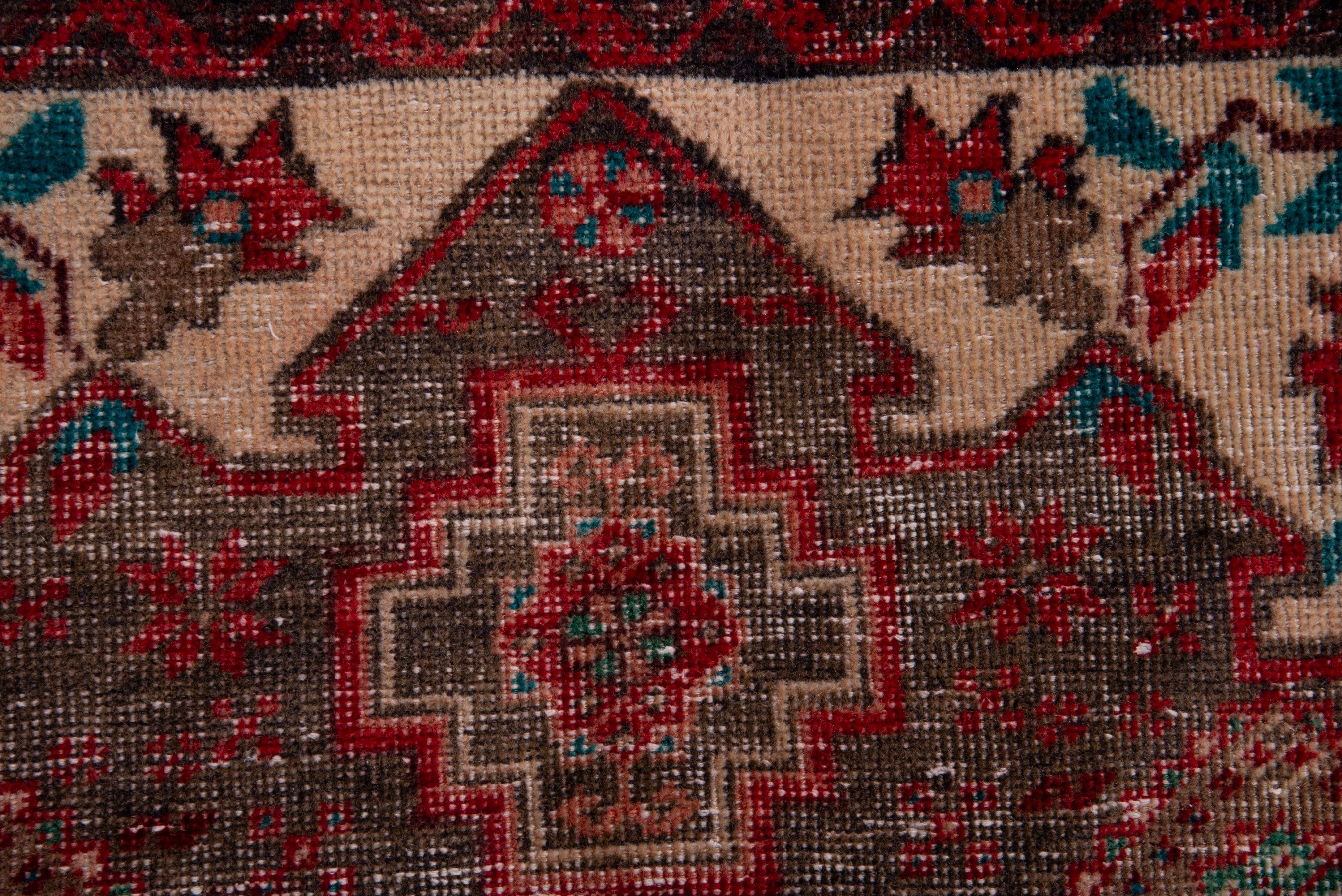 Persian Baluch accent rug in dark brown and deep red, view 11 of 16