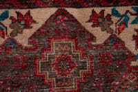 Persian Baluch accent rug in dark brown and deep red, view 12 of 17