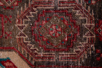 Persian Baluch accent rug in dark brown and deep red, view 13 of 17