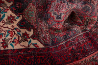 Persian Baluch accent rug in dark brown and deep red, view 15 of 17