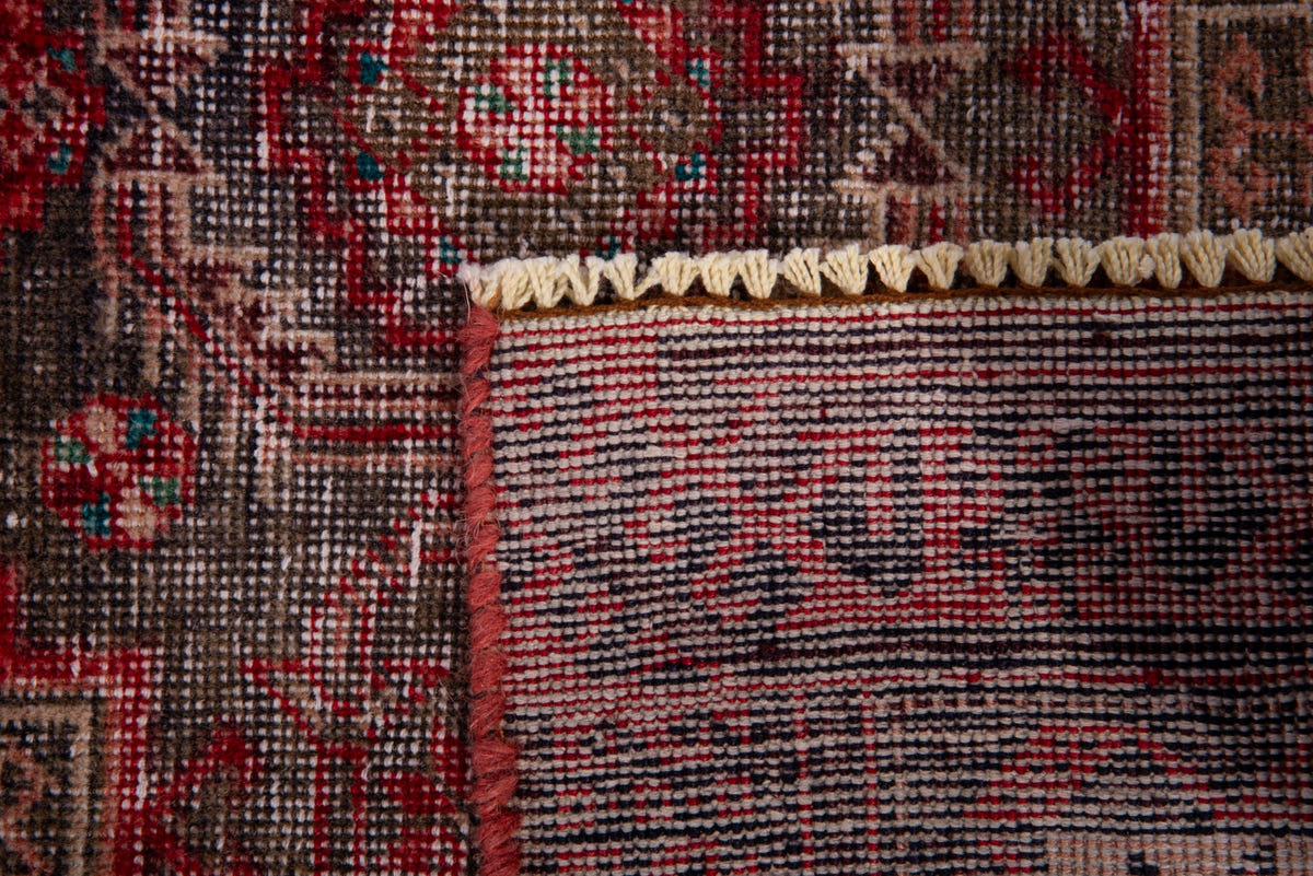 Persian Baluch accent rug in dark brown and deep red, view 17 of 17