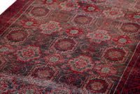 Persian Baluch accent rug in dark brown and deep red, view 11 of 17