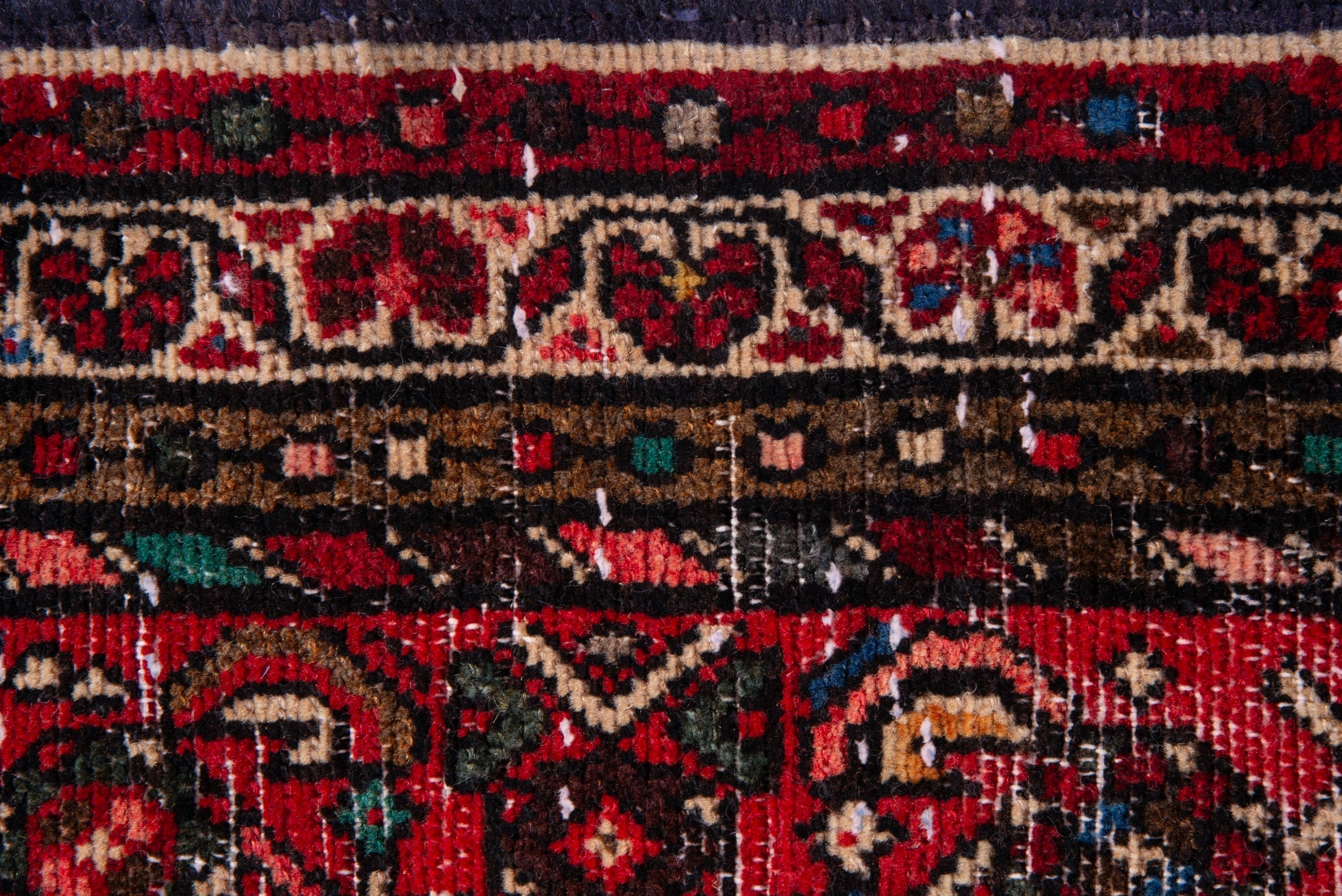 Persian Hamedan runner rug in deep red and muted pink, view 12 of 17