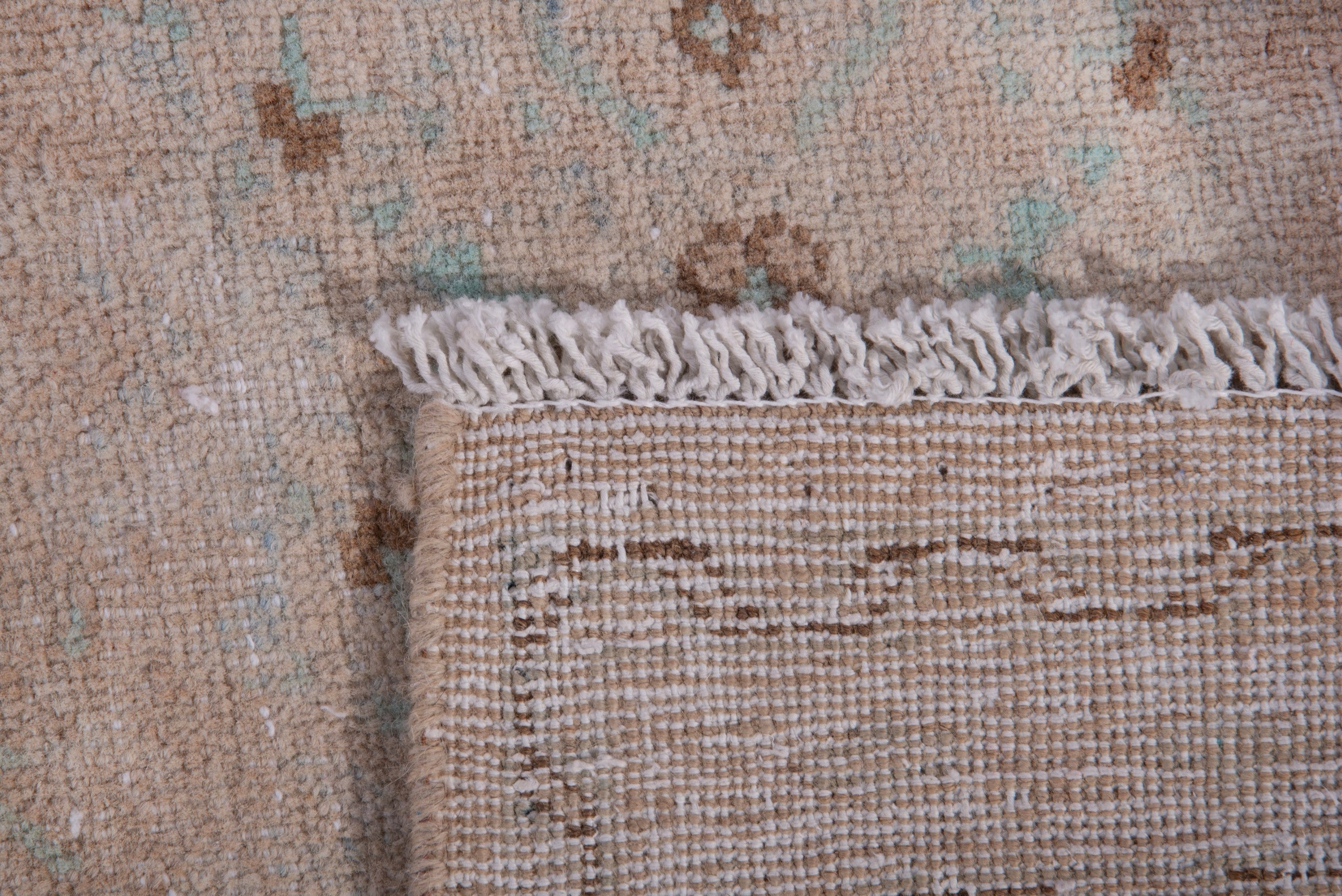 Persian Mahal runner rug in greige and dusty rose, view 16 of 16