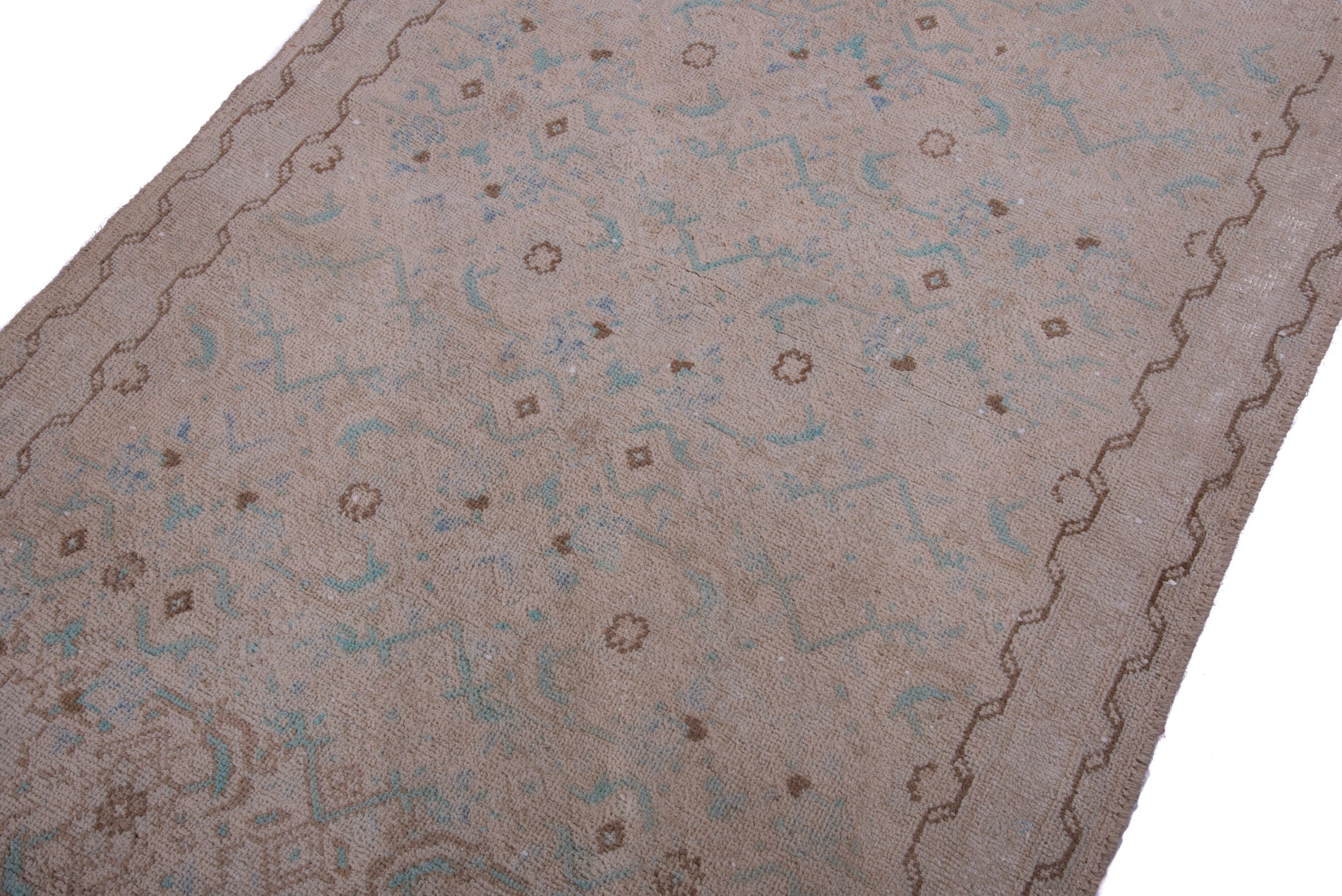 Persian Mahal runner rug in greige and dusty rose, view 6 of 16