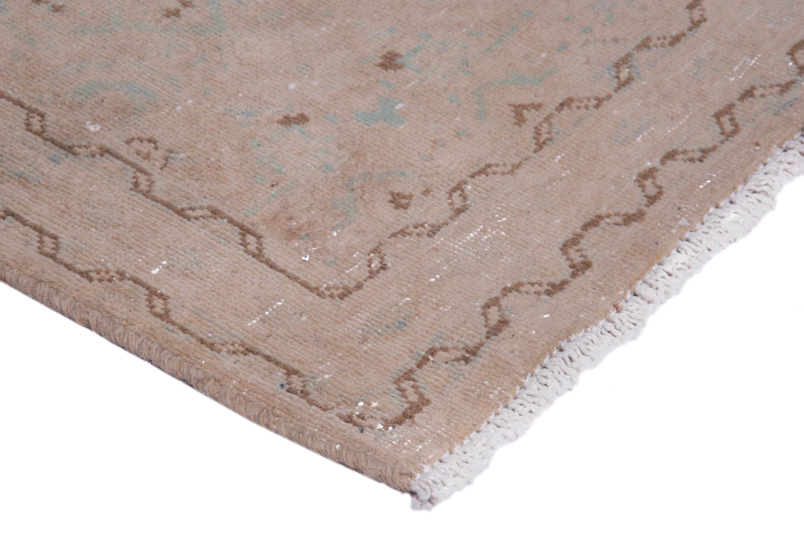 Persian Mahal runner rug in greige and dusty rose, view 4 of 16