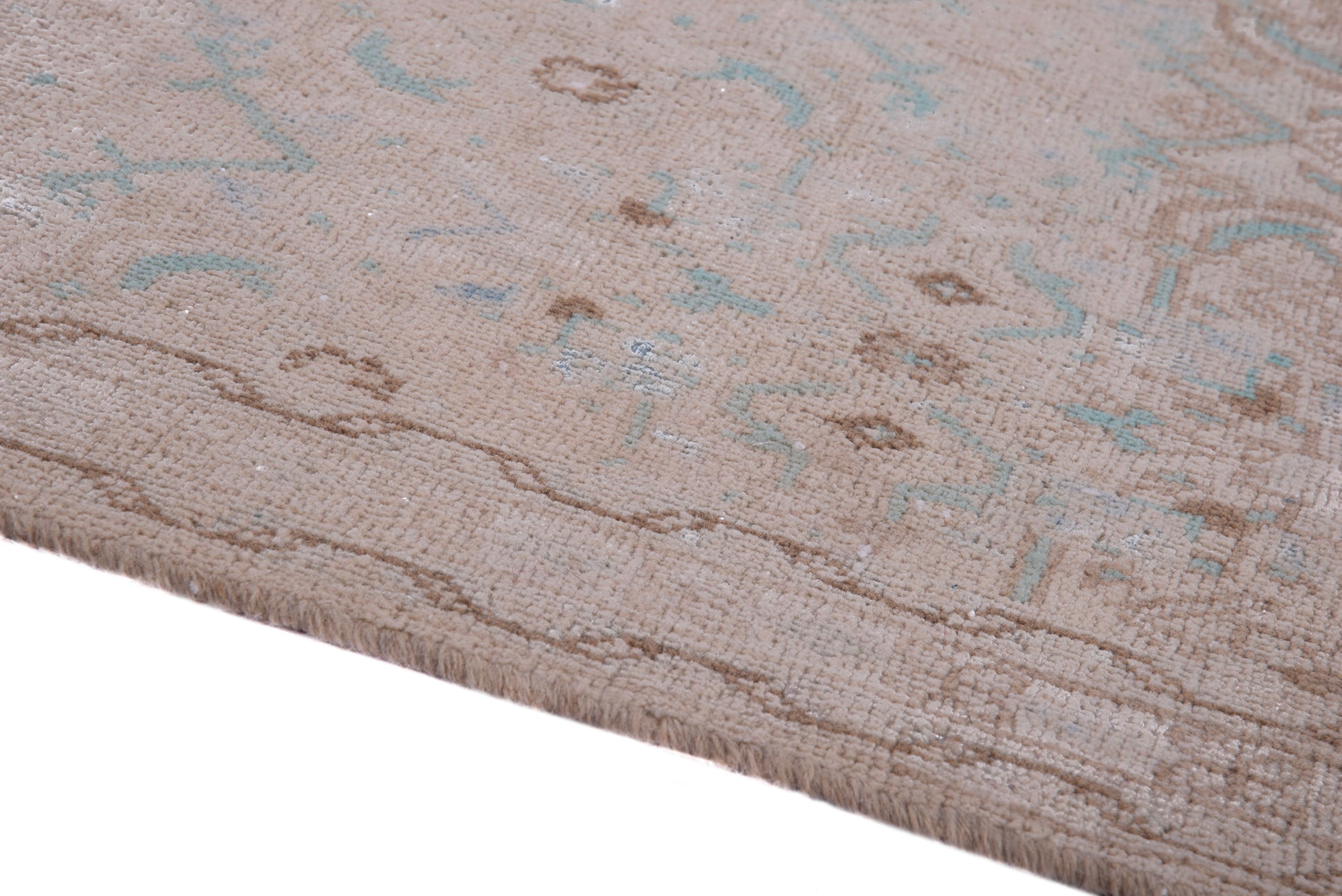 Persian Mahal runner rug in greige and dusty rose, view 8 of 16