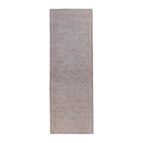 Persian Mahal runner rug in greige and dusty rose, 3'5" x 10'3"