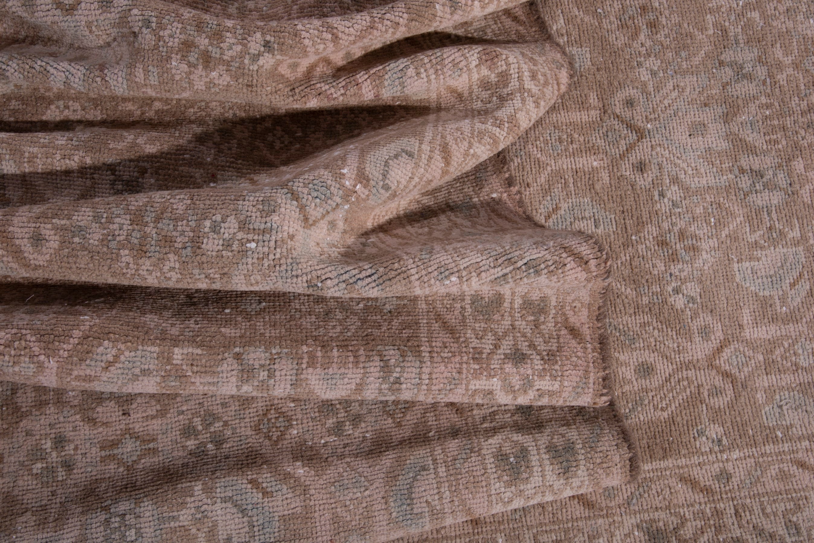 Persian Hamedan runner rug in taupe and dusty rose, view 14 of 17