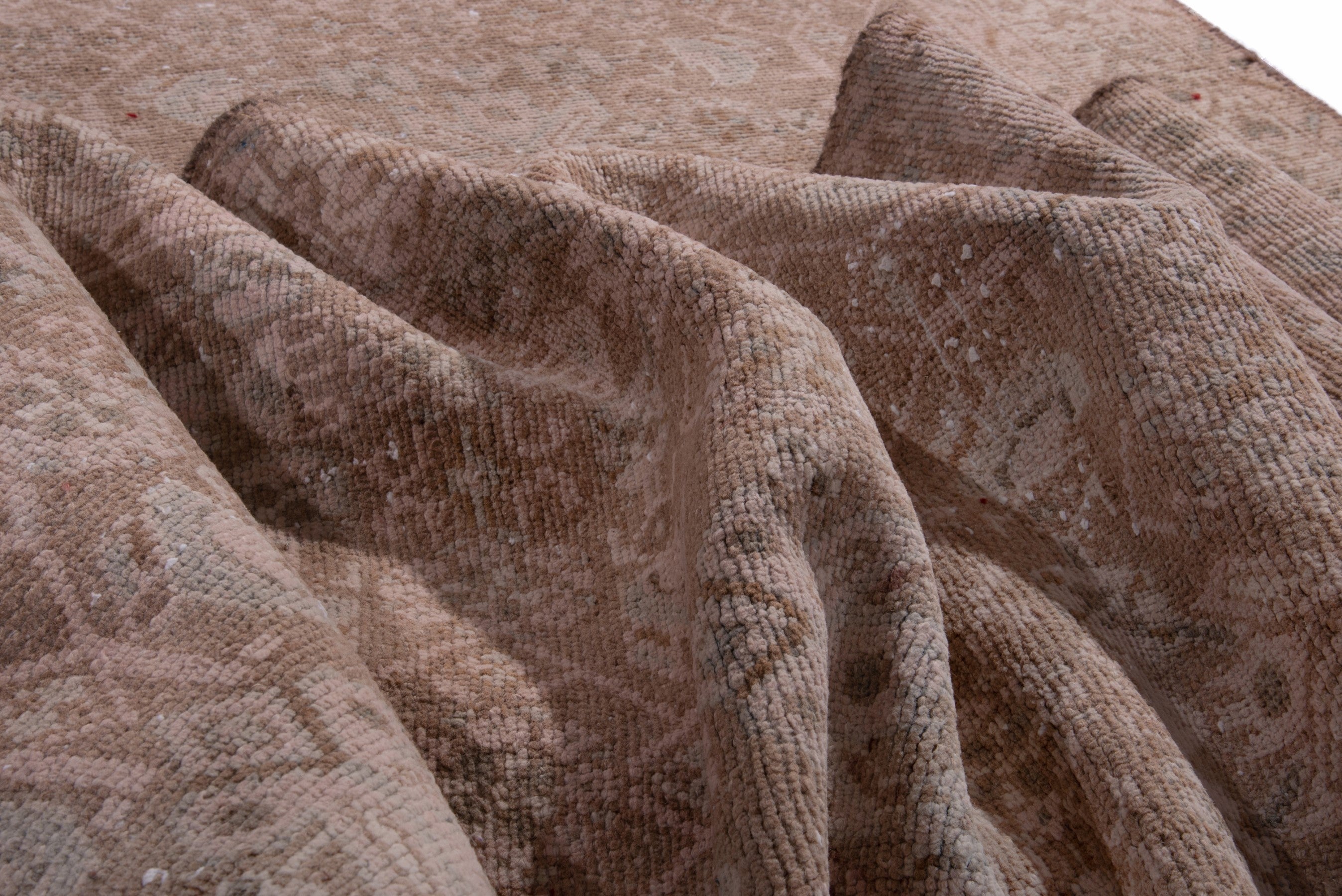 Persian Hamedan runner rug in taupe and dusty rose, view 15 of 17