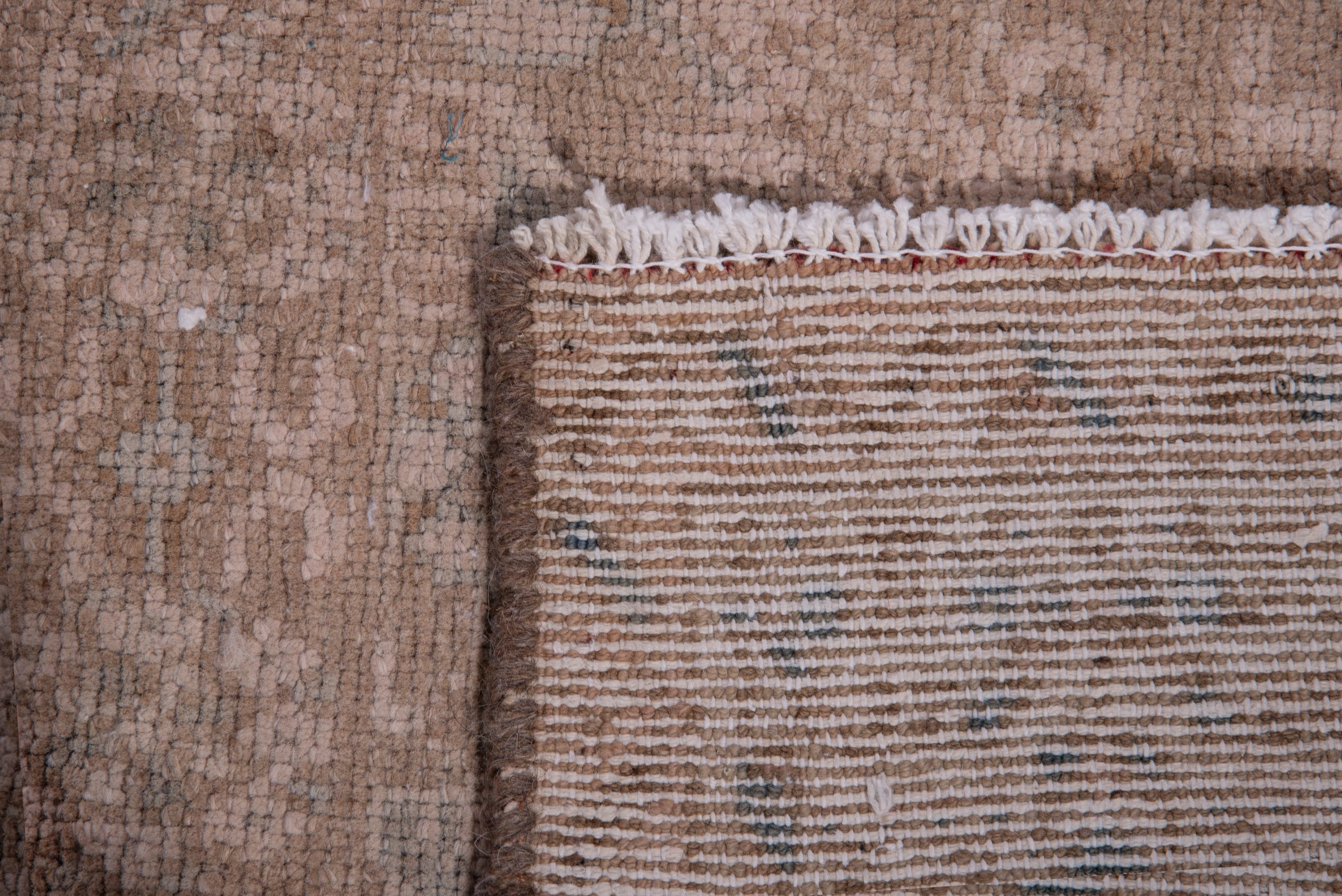 Persian Hamedan runner rug in taupe and dusty rose, view 17 of 17