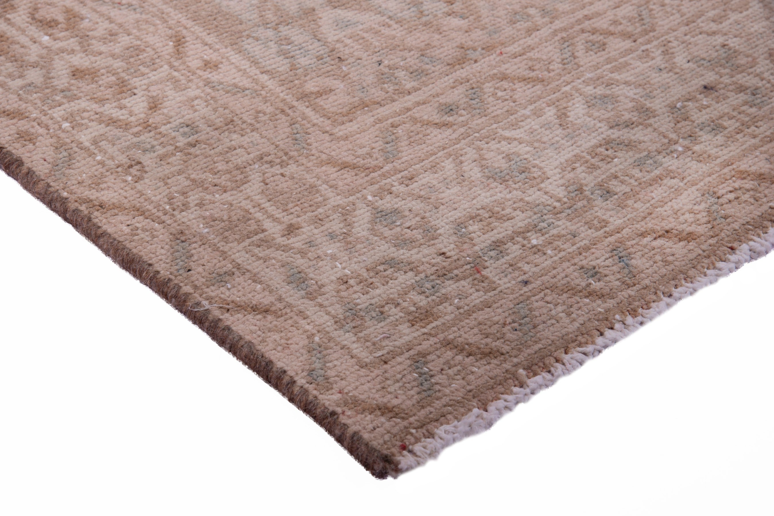 Persian Hamedan runner rug in taupe and dusty rose, view 4 of 17