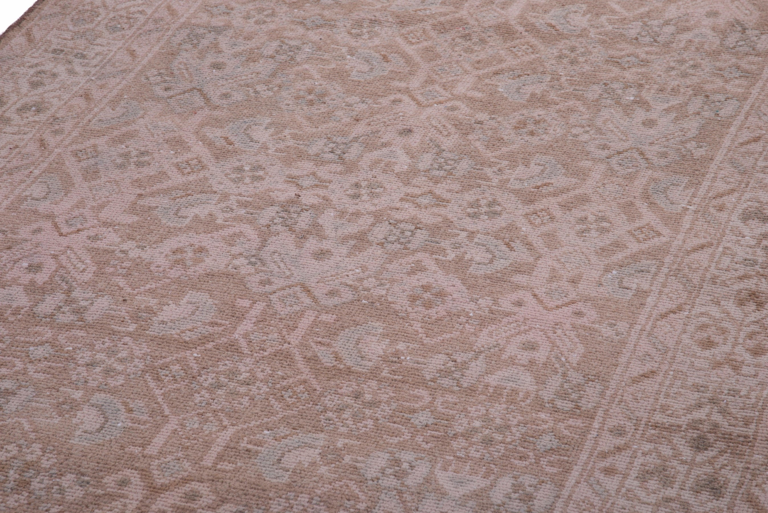 Persian Hamedan runner rug in taupe and dusty rose, view 9 of 17