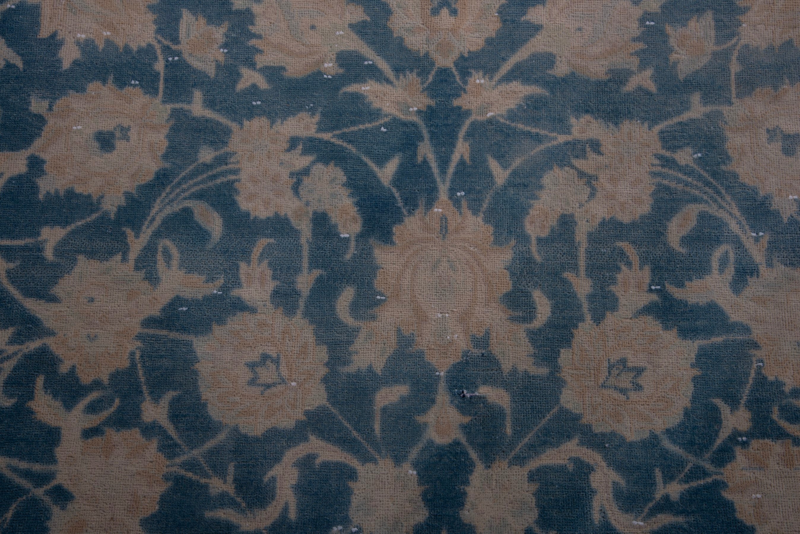 Persian Kashan oversized rug in navy and greige, view 10 of 19