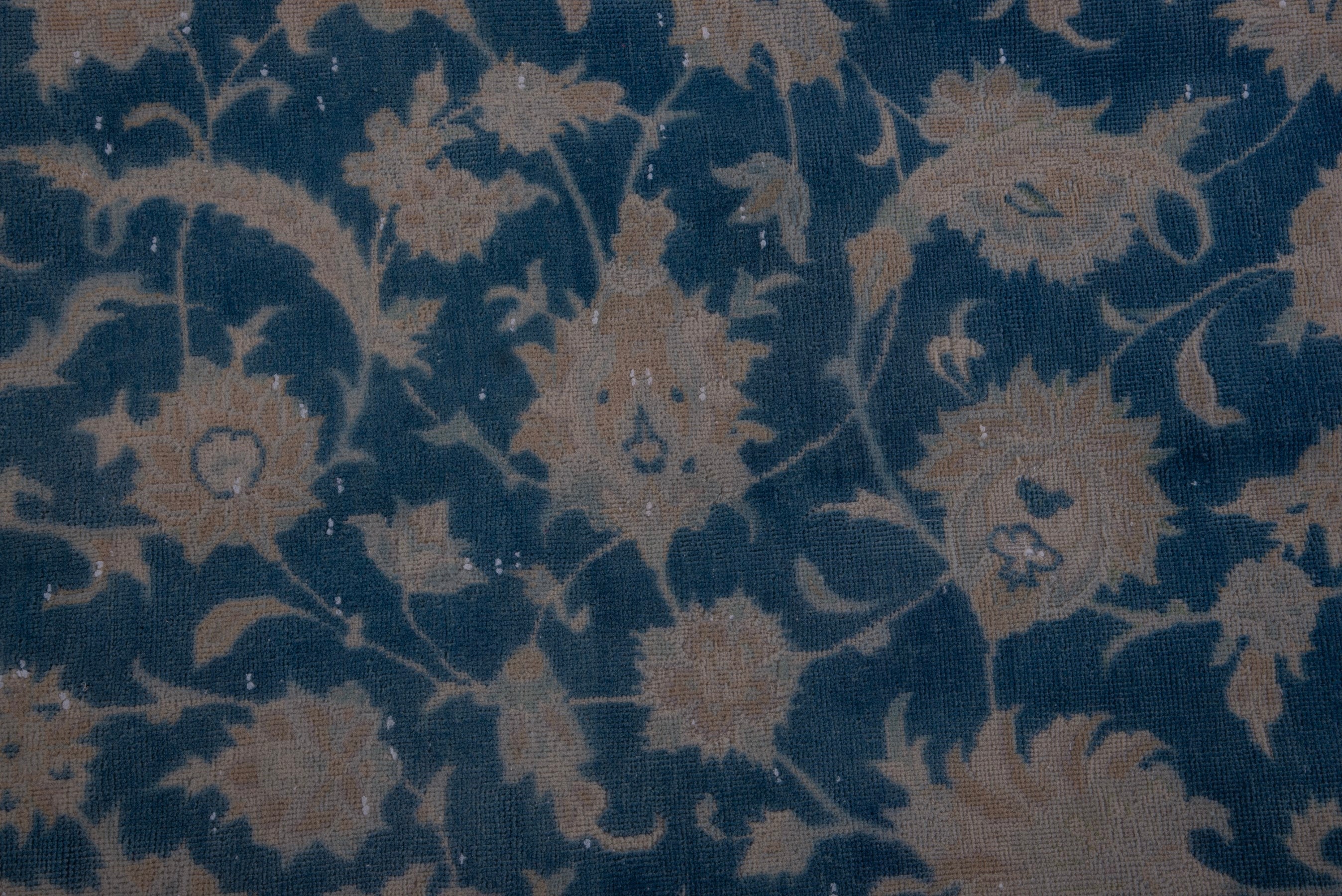 Persian Kashan oversized rug in navy and greige, view 11 of 19