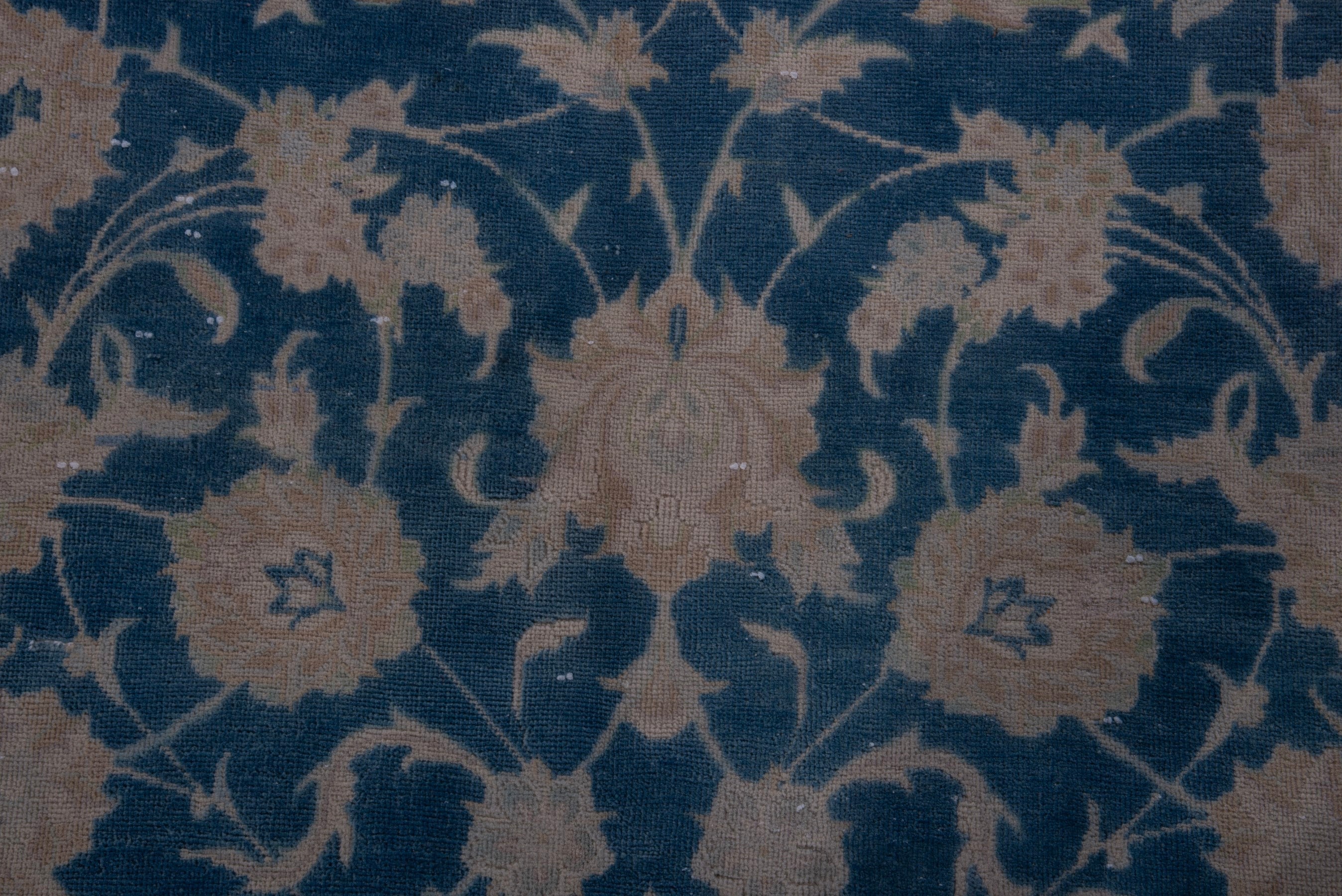 Persian Kashan oversized rug in navy and greige, view 12 of 19