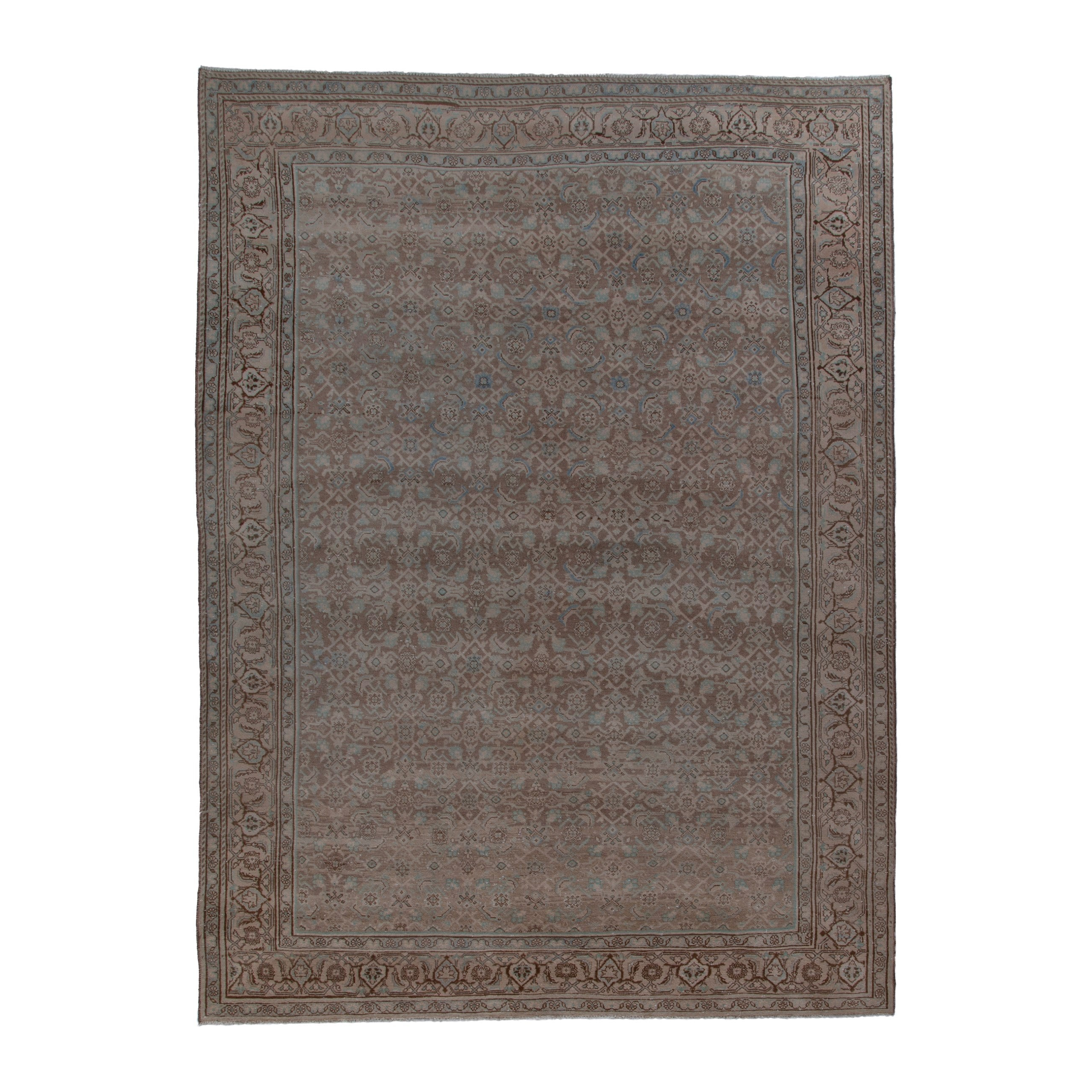 Persian Mahal oversized rug in taupe and greige, 8' x 11'