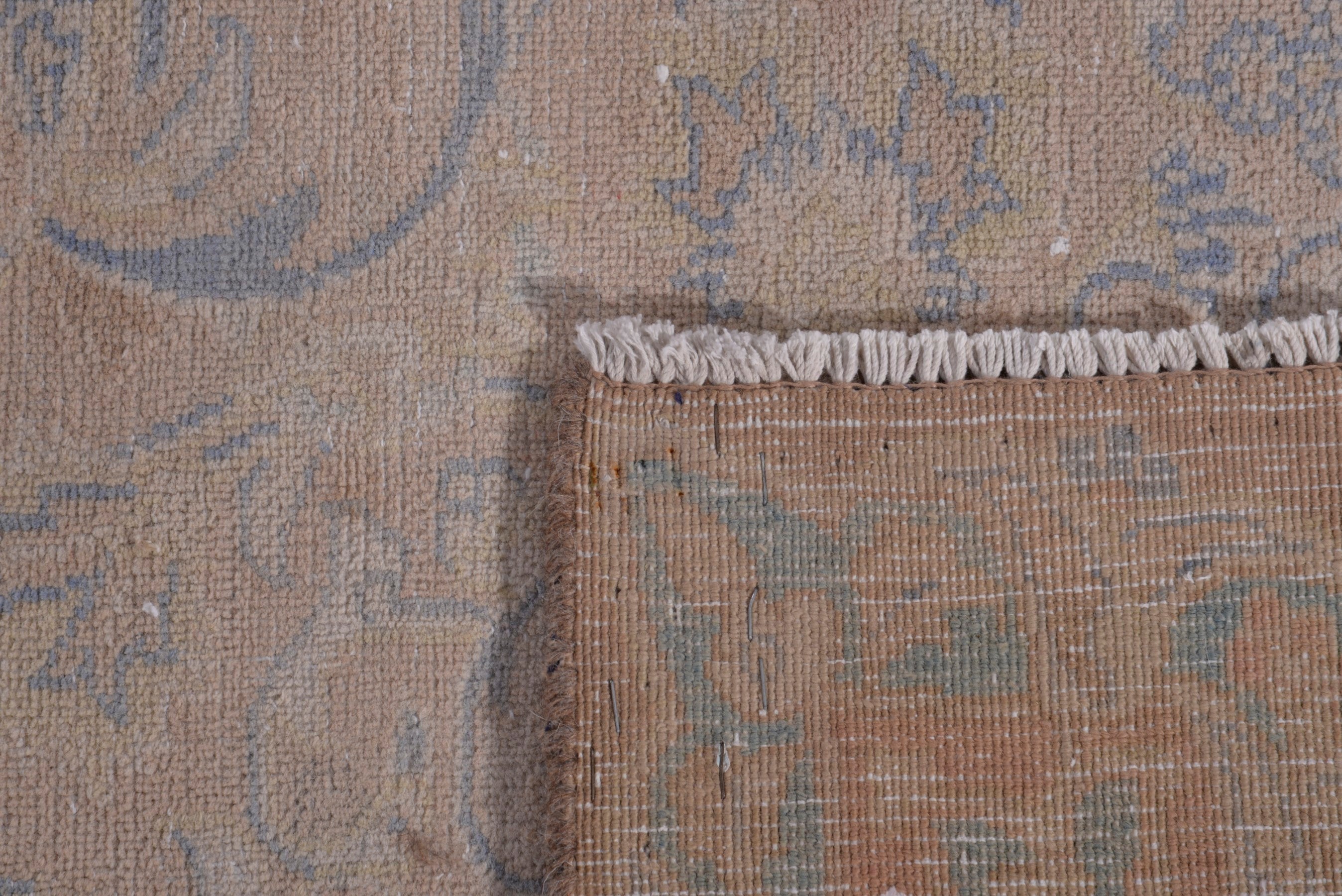 Persian Kashmar oversized rug in taupe and greige, view 22 of 22