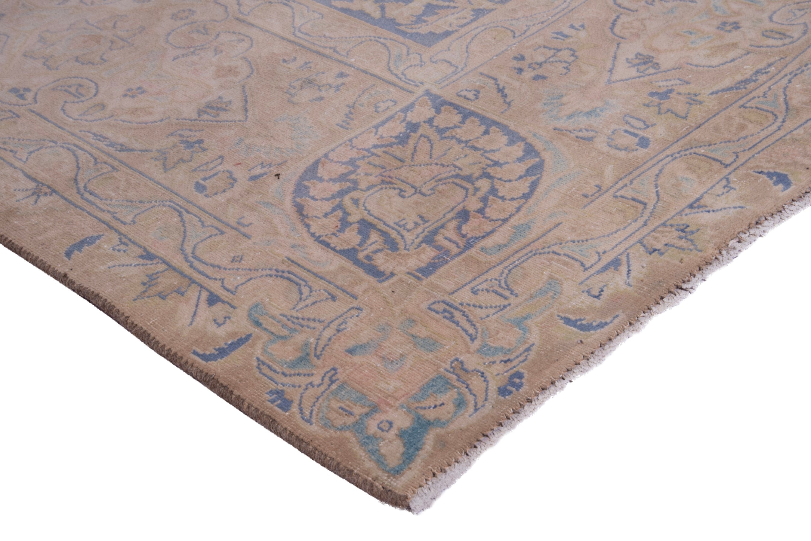 Persian Kashmar oversized rug in taupe and greige, view 4 of 22