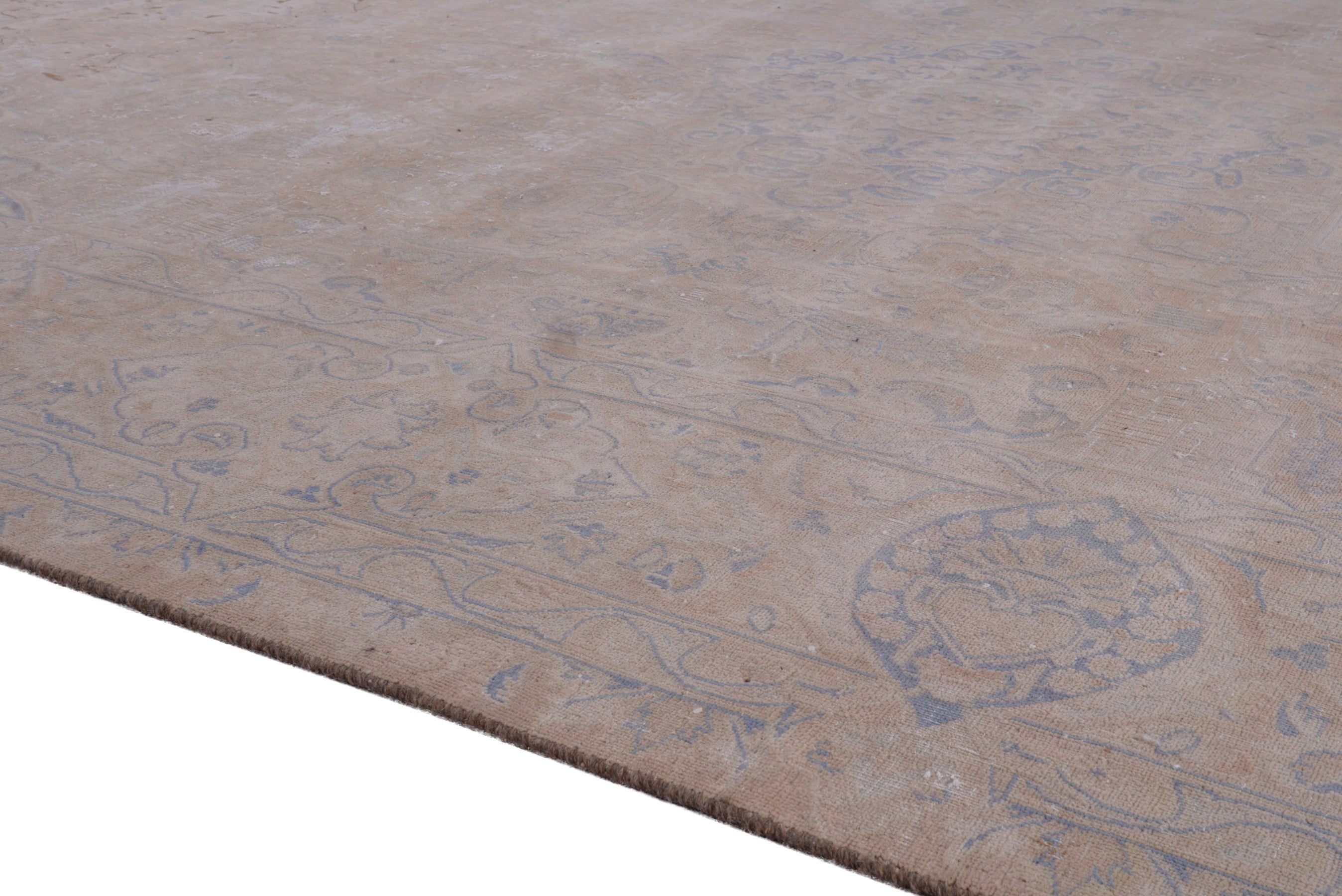 Persian Kashmar oversized rug in taupe and greige, view 8 of 22