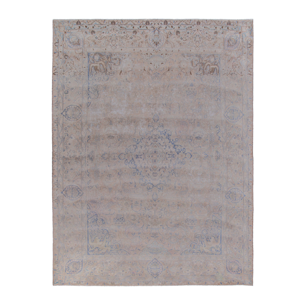 Persian Kashmar oversized rug in taupe and greige, 9'9" x 12'10"