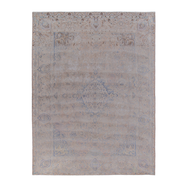 Persian Kashmar oversized rug in taupe and greige, 9'9" x 12'10"