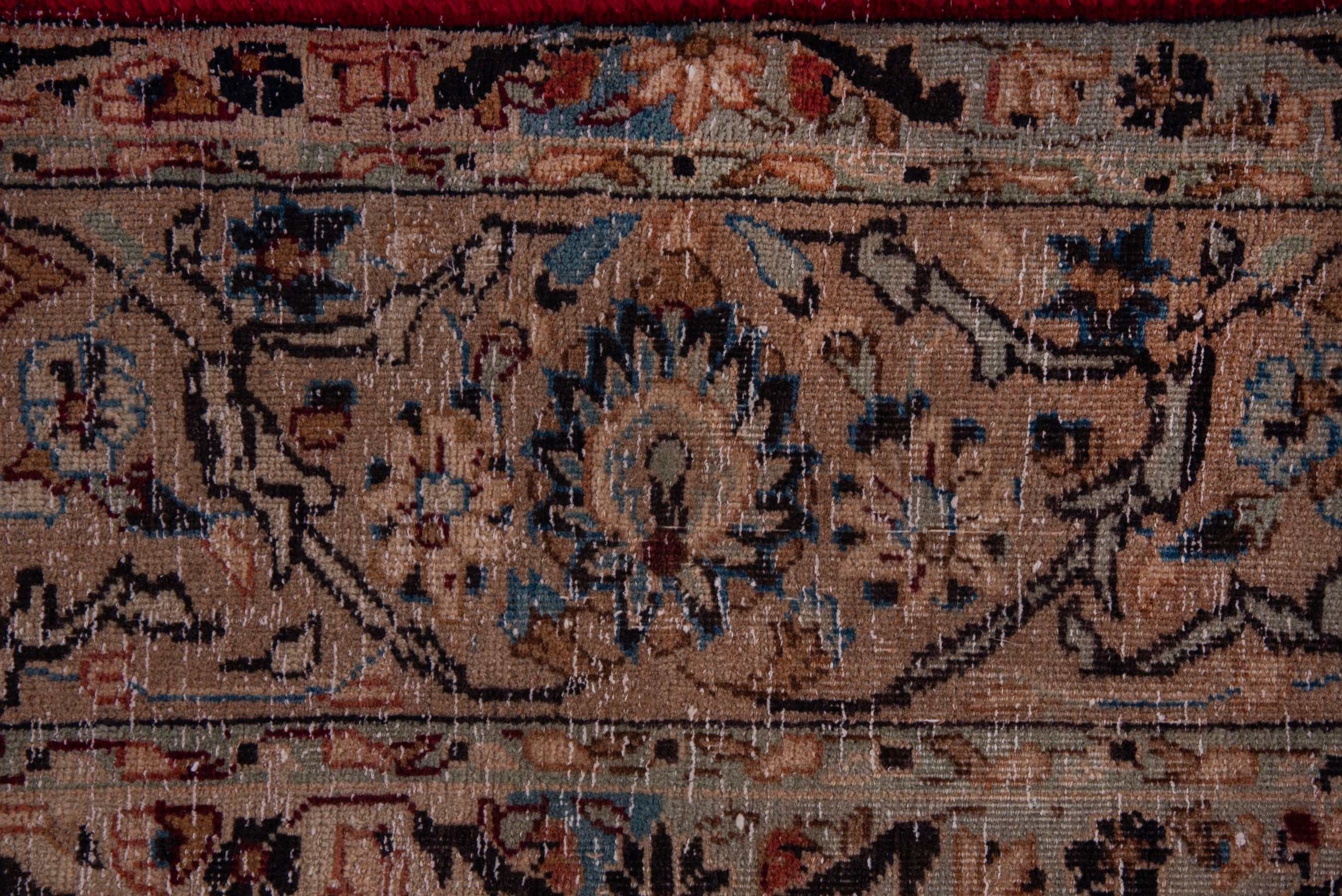 Persian Nain area rug in deep red and tan, view 10 of 19