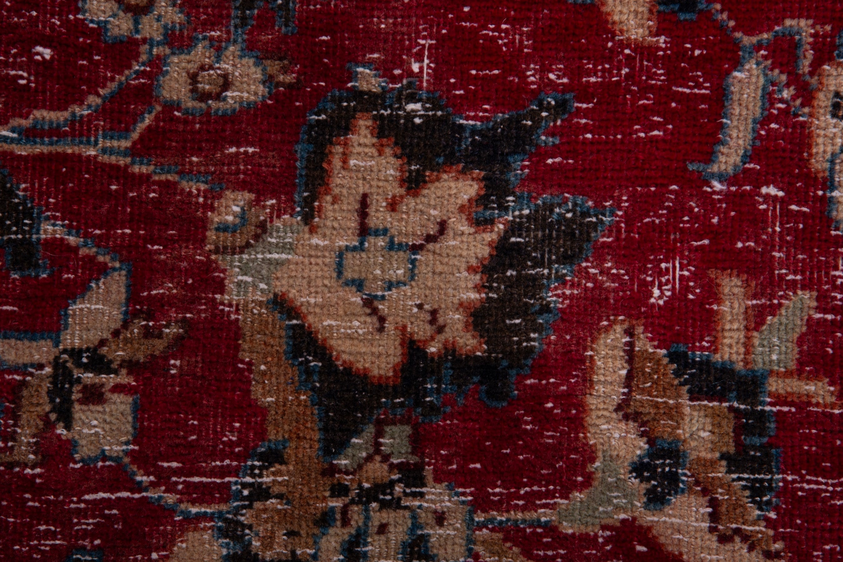 Persian Nain area rug in deep red and tan, view 13 of 19