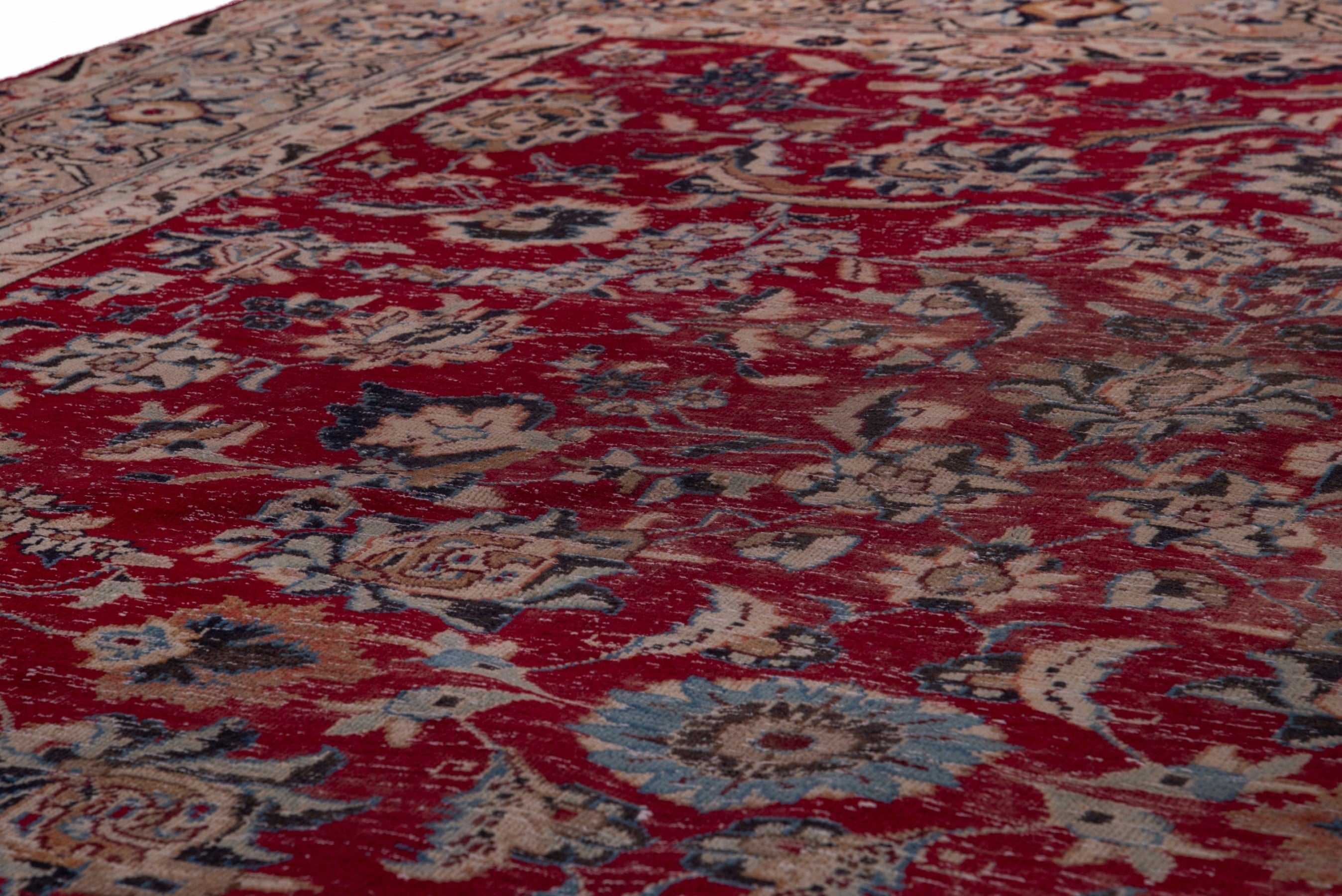 Persian Nain area rug in deep red and tan, view 14 of 19