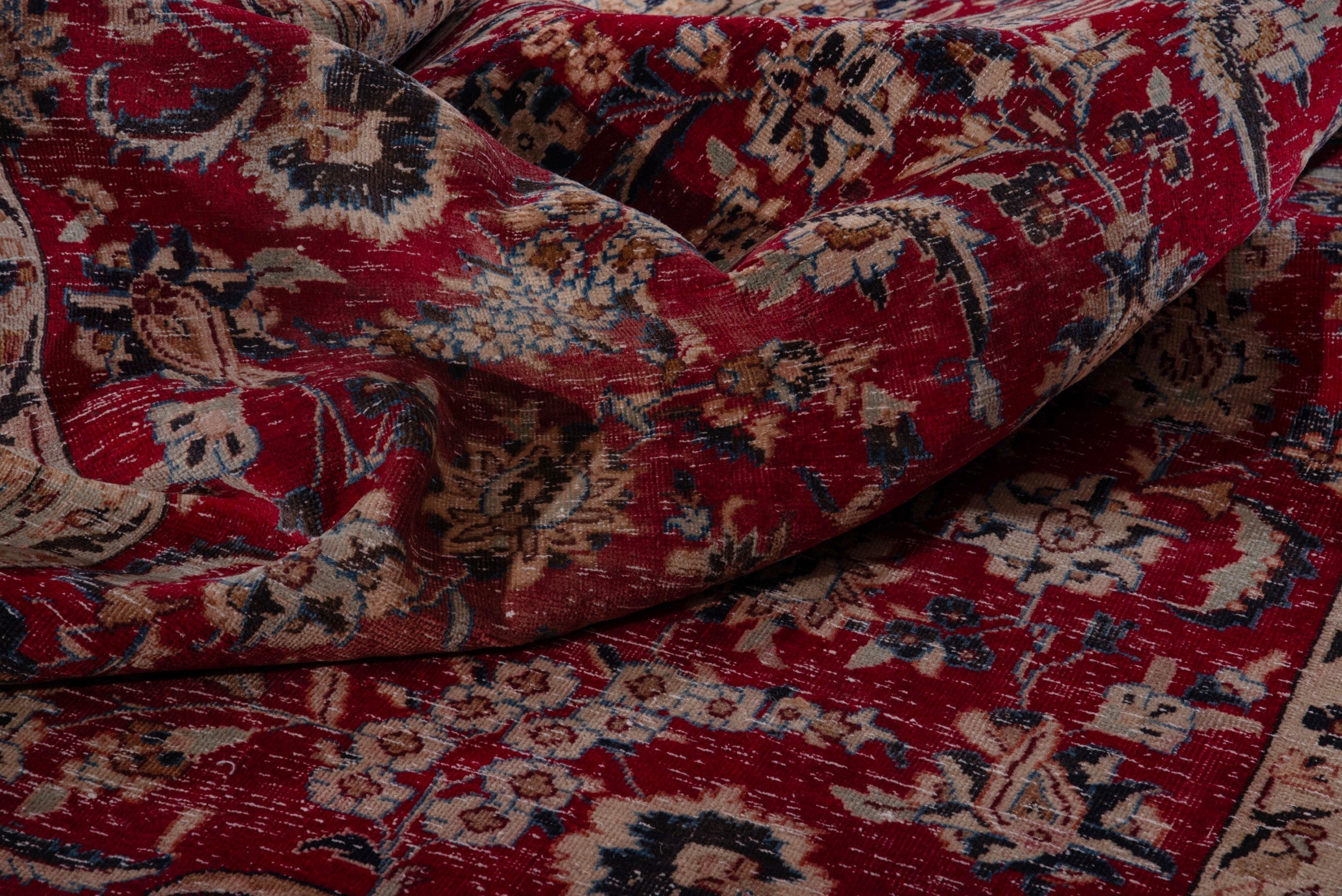 Persian Nain area rug in deep red and tan, view 15 of 19