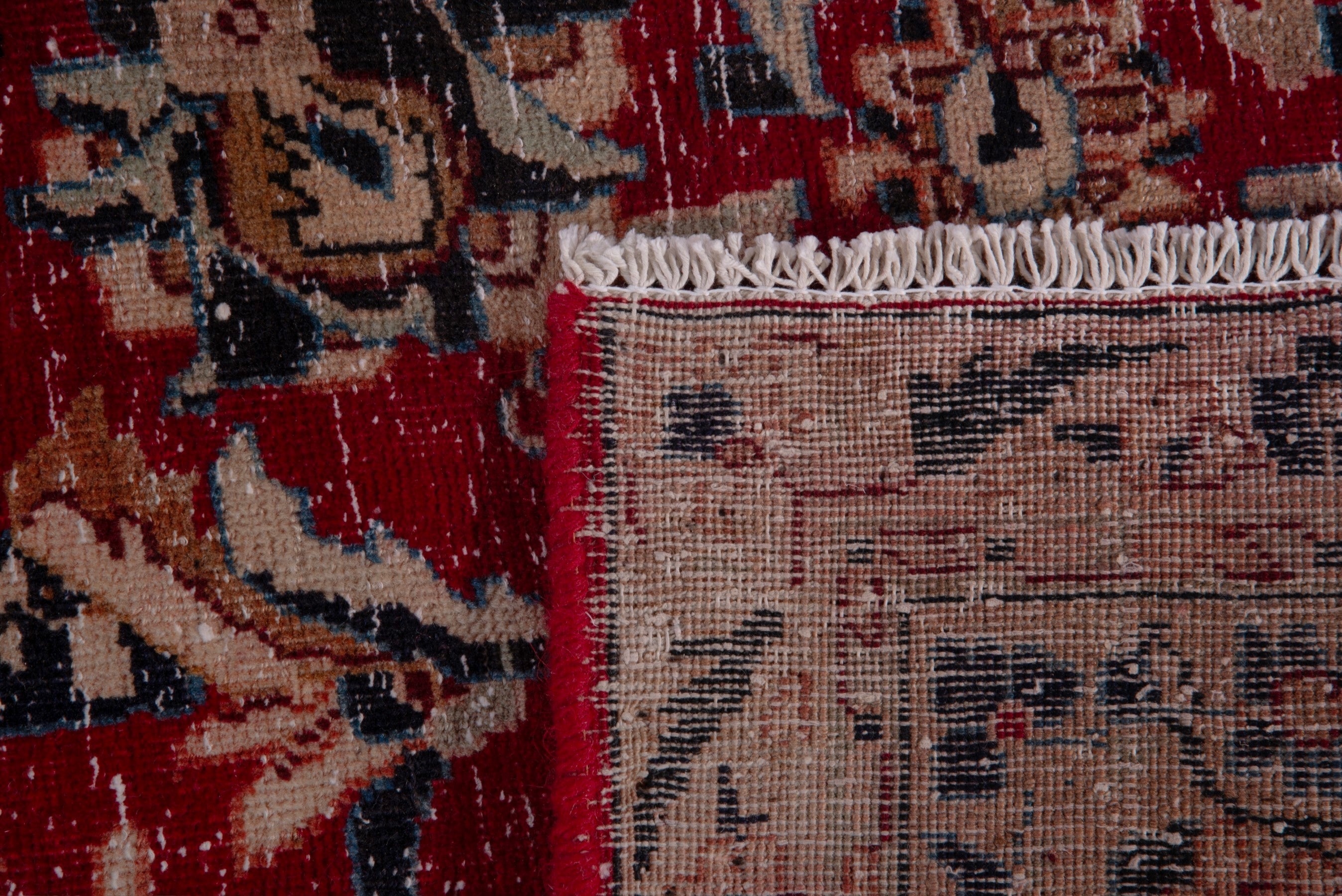 Persian Nain area rug in deep red and tan, view 19 of 19