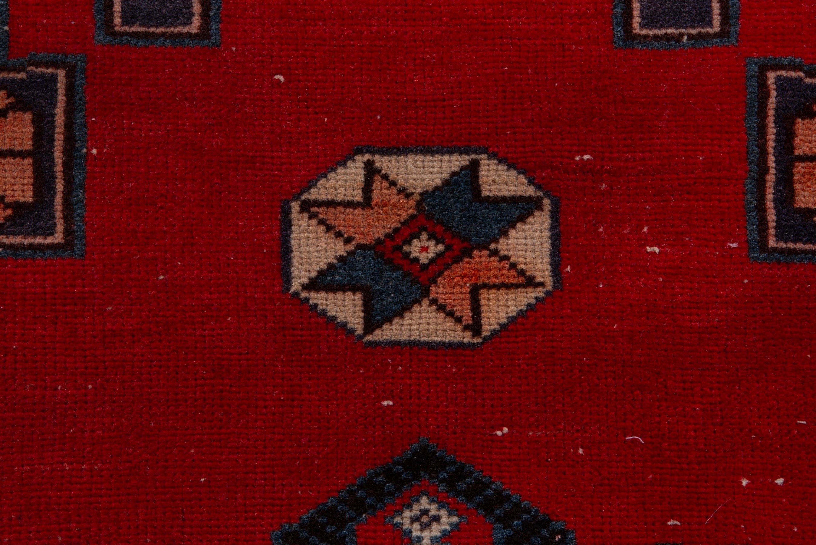 Persian area rug in deep red and navy, view 13 of 18