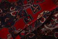 Turkish Anatolian area rug in deep red and navy, view 10 of 19