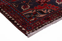 Turkish Anatolian area rug in deep red and navy, view 16 of 19