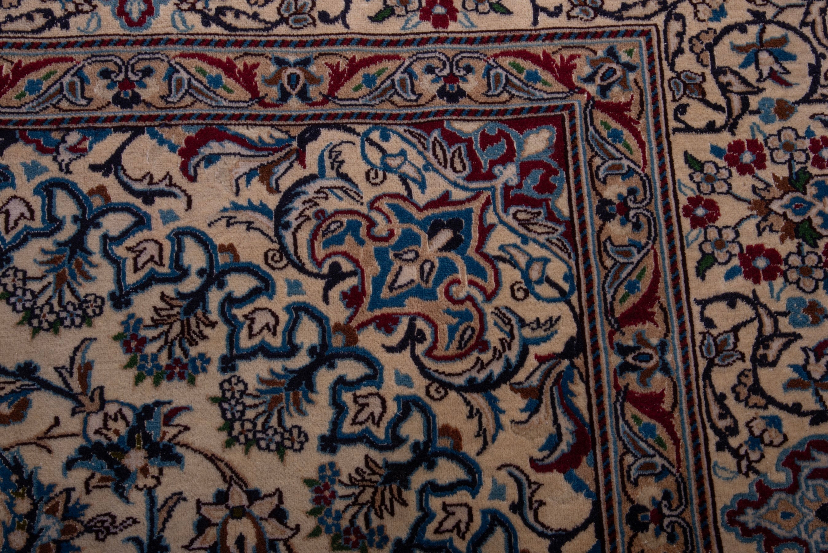 Persian Nain oversized rug in cream and navy, view 10 of 20