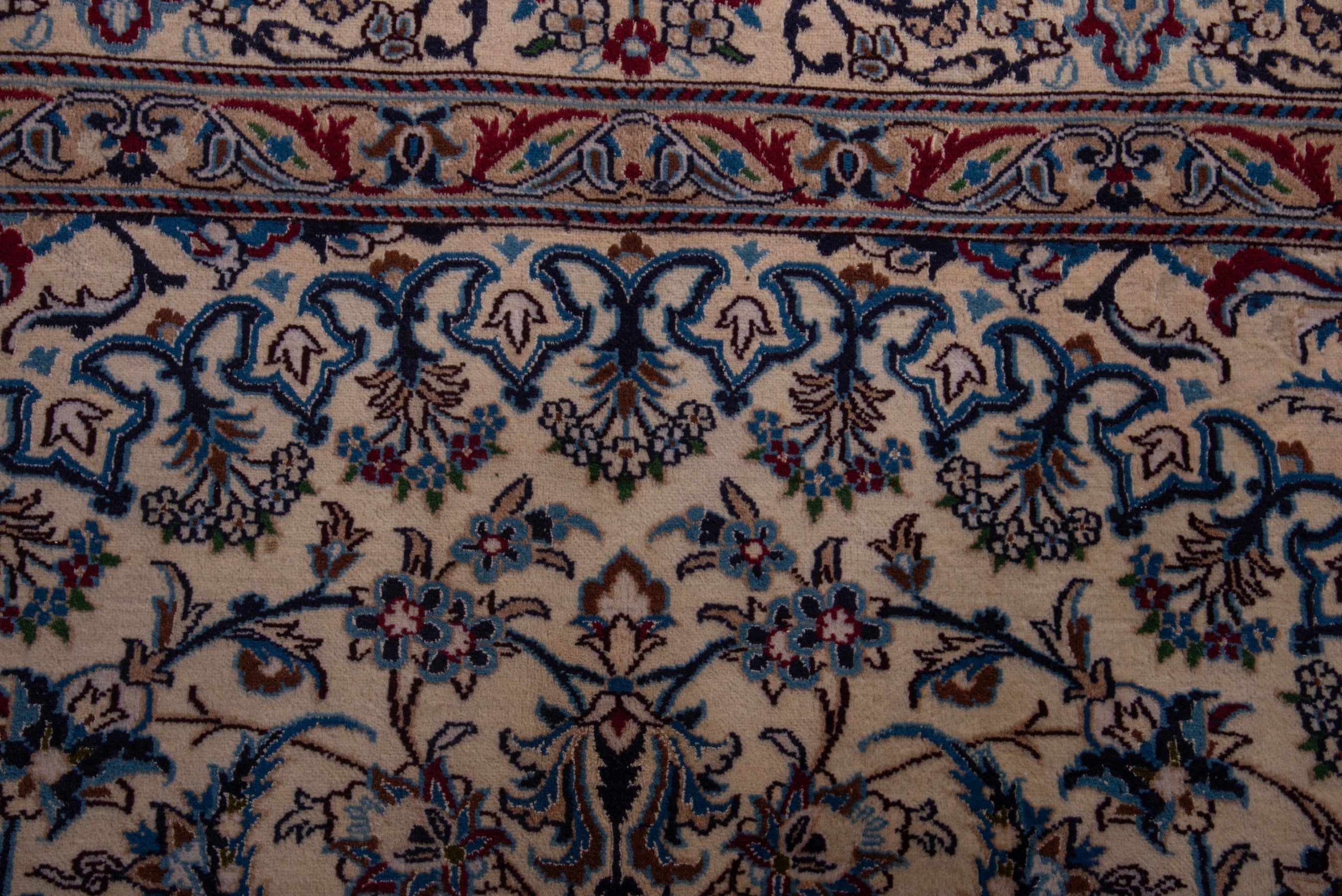 Persian Nain oversized rug in cream and navy, view 11 of 20