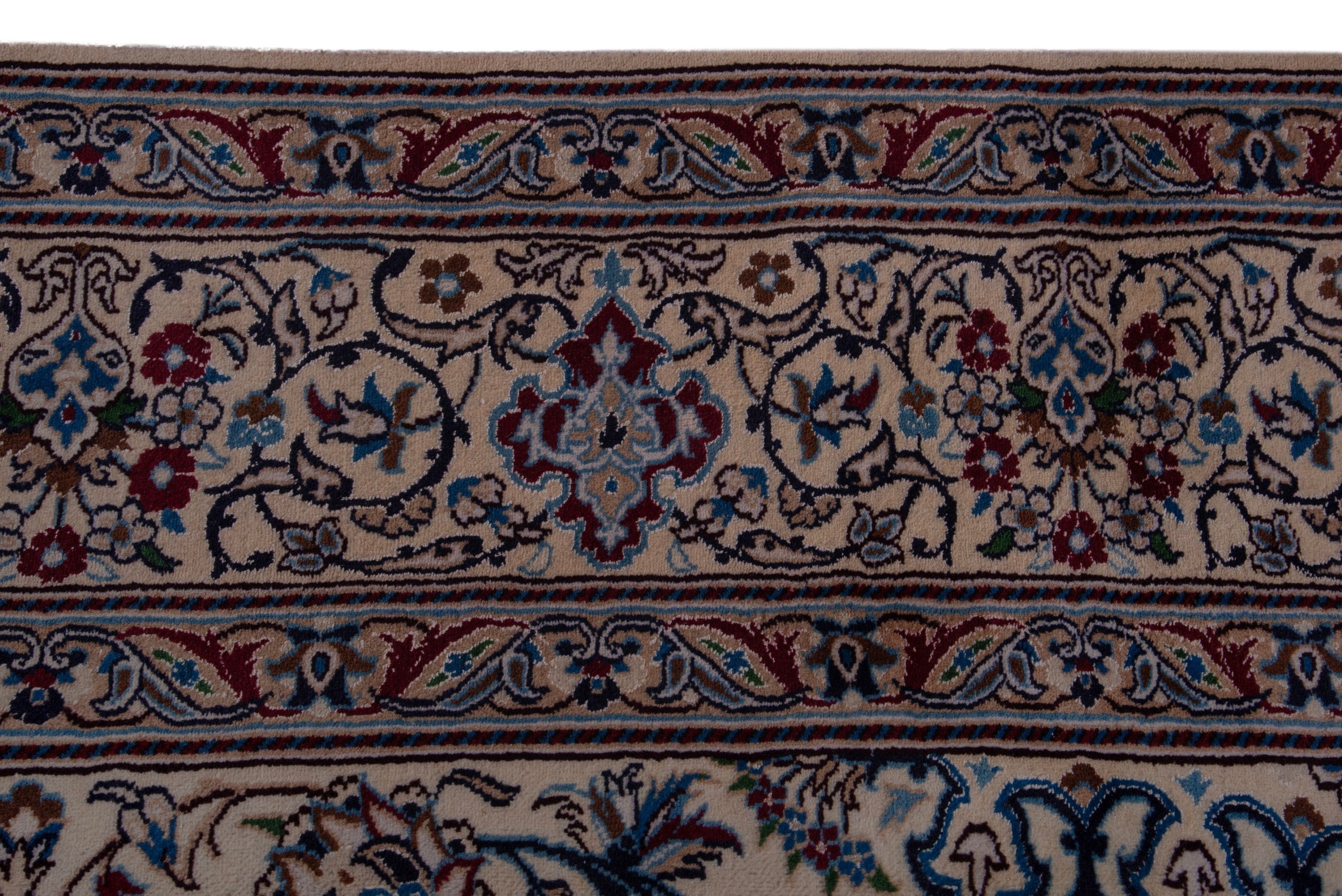 Persian Nain oversized rug in cream and navy, view 12 of 20