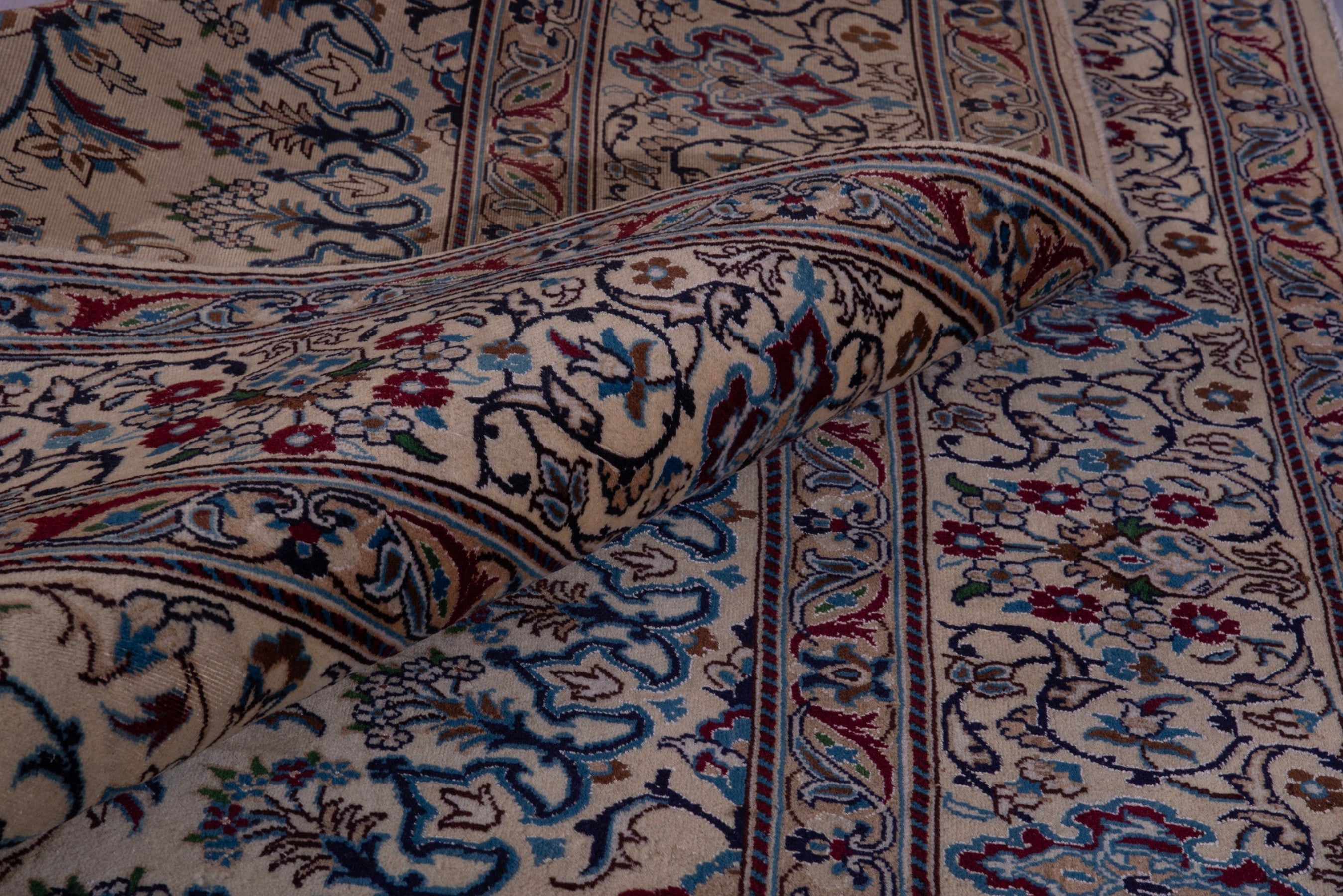 Persian Nain oversized rug in cream and navy, view 19 of 20
