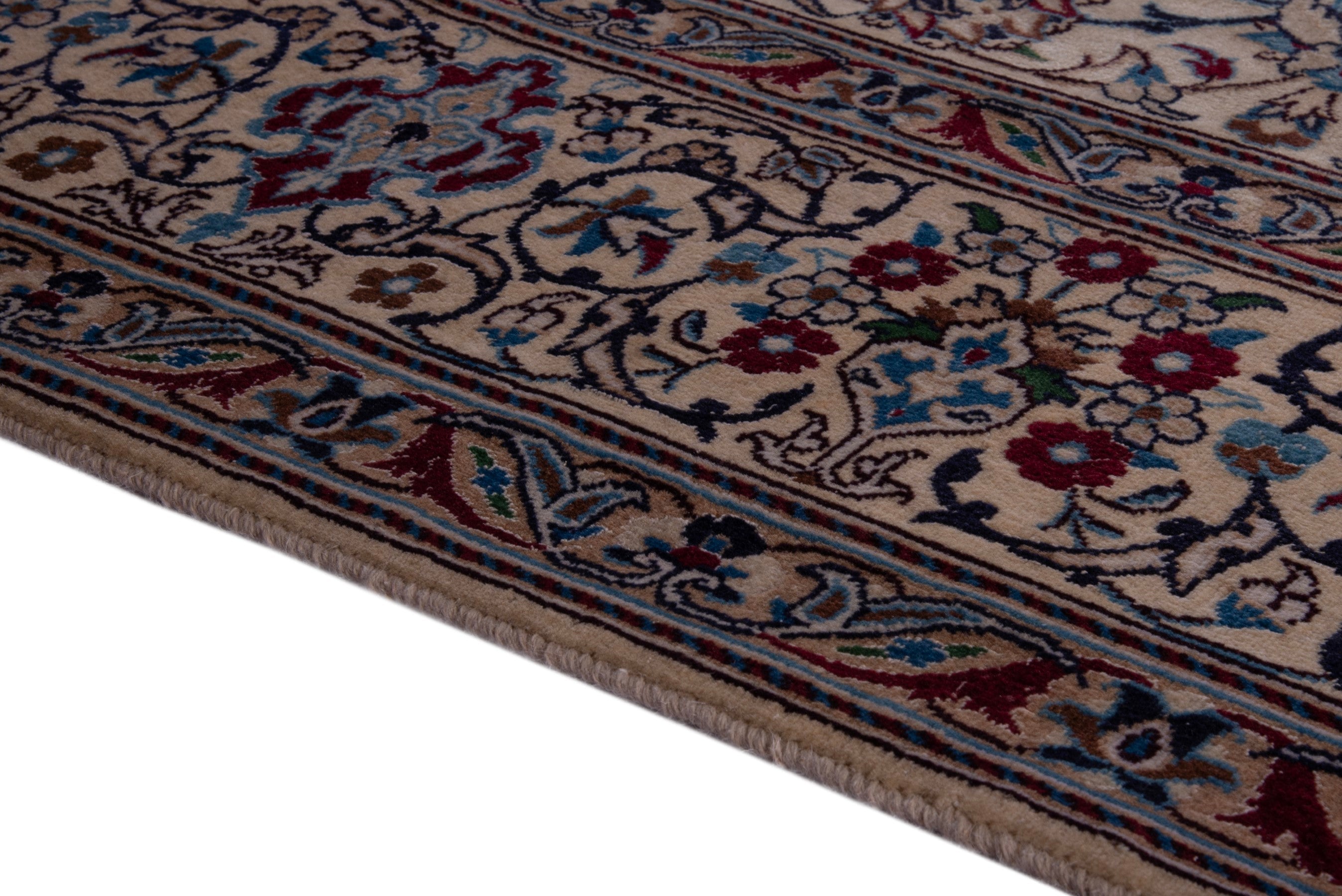 Persian Nain oversized rug in cream and navy, view 8 of 20