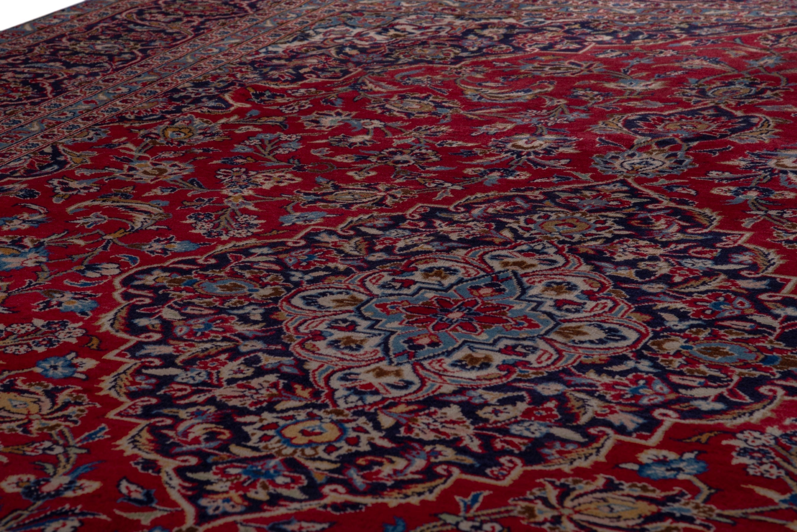 Persian Kashan oversized rug in deep red and taupe, view 14 of 18