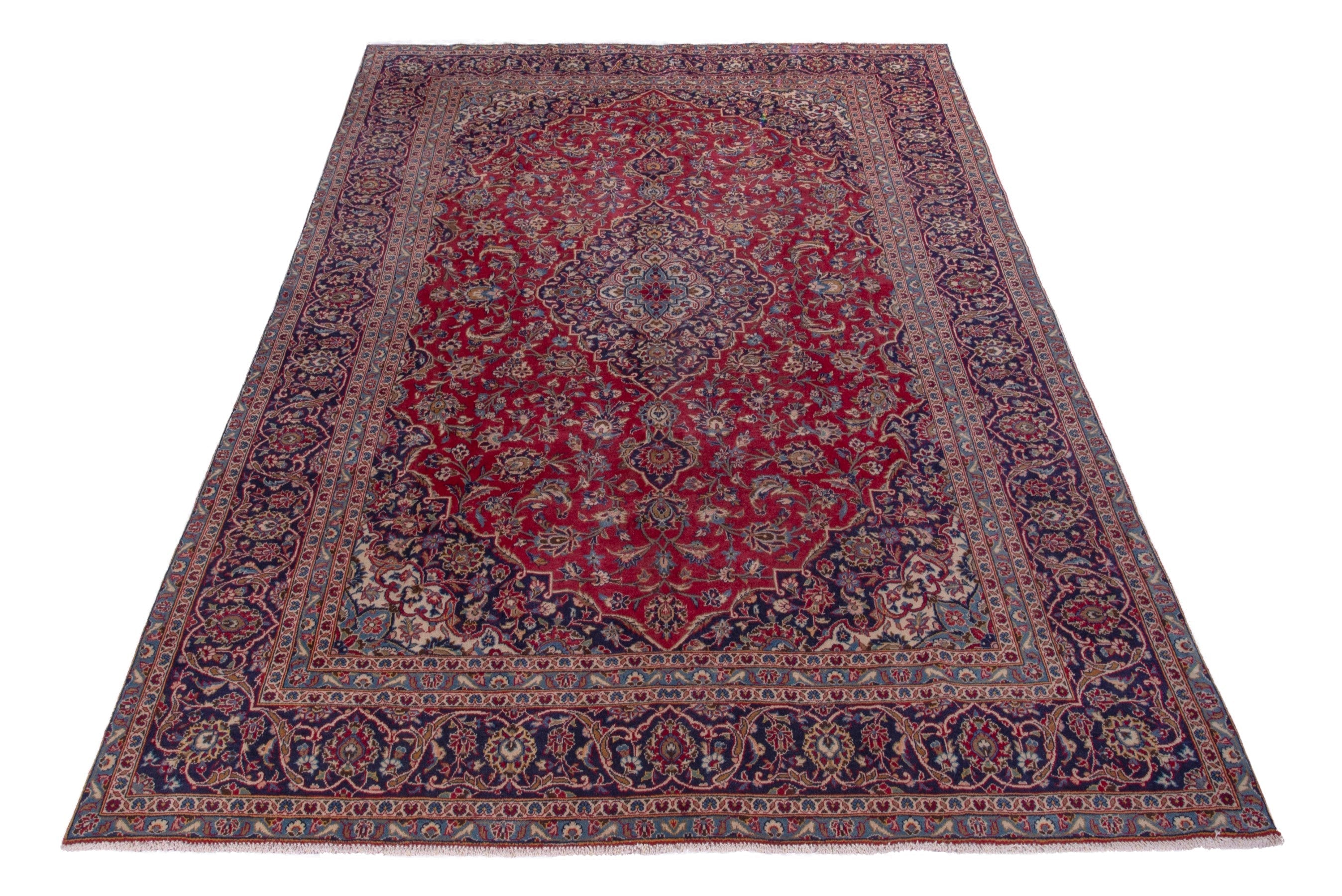 Persian Kashan oversized rug in deep red and taupe, view 2 of 18