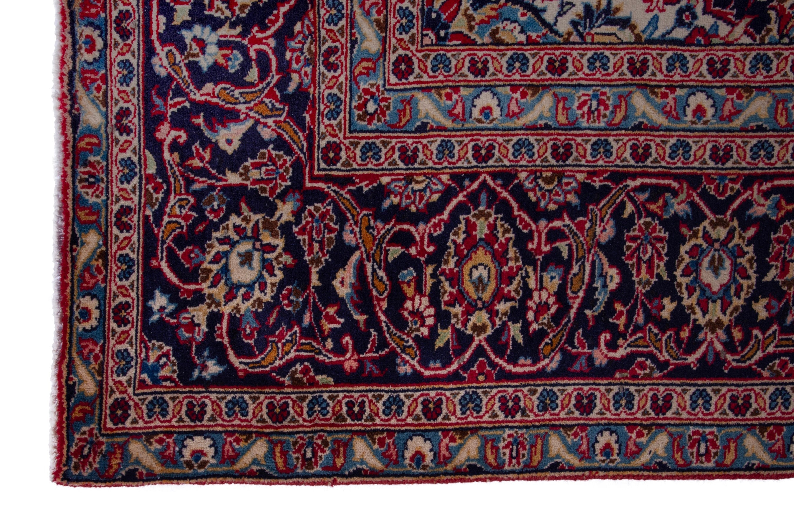 Persian Kashan oversized rug in deep red and taupe, view 5 of 18